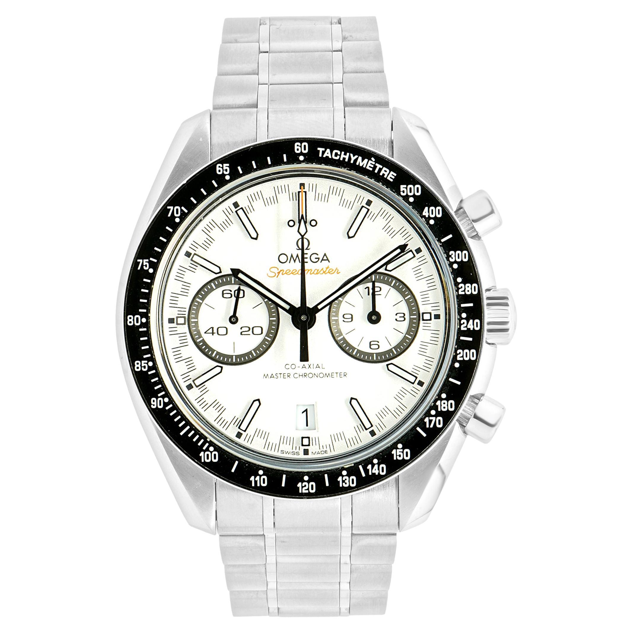 Omega Speedmaster Racing 44mm en acier inoxydable cadran blanc en vente