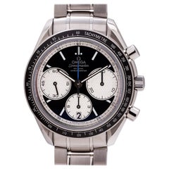 Montre-bracelet automatique Speedmaster Panda en acier inoxydable avec cadran inversé, Omega, années 2000