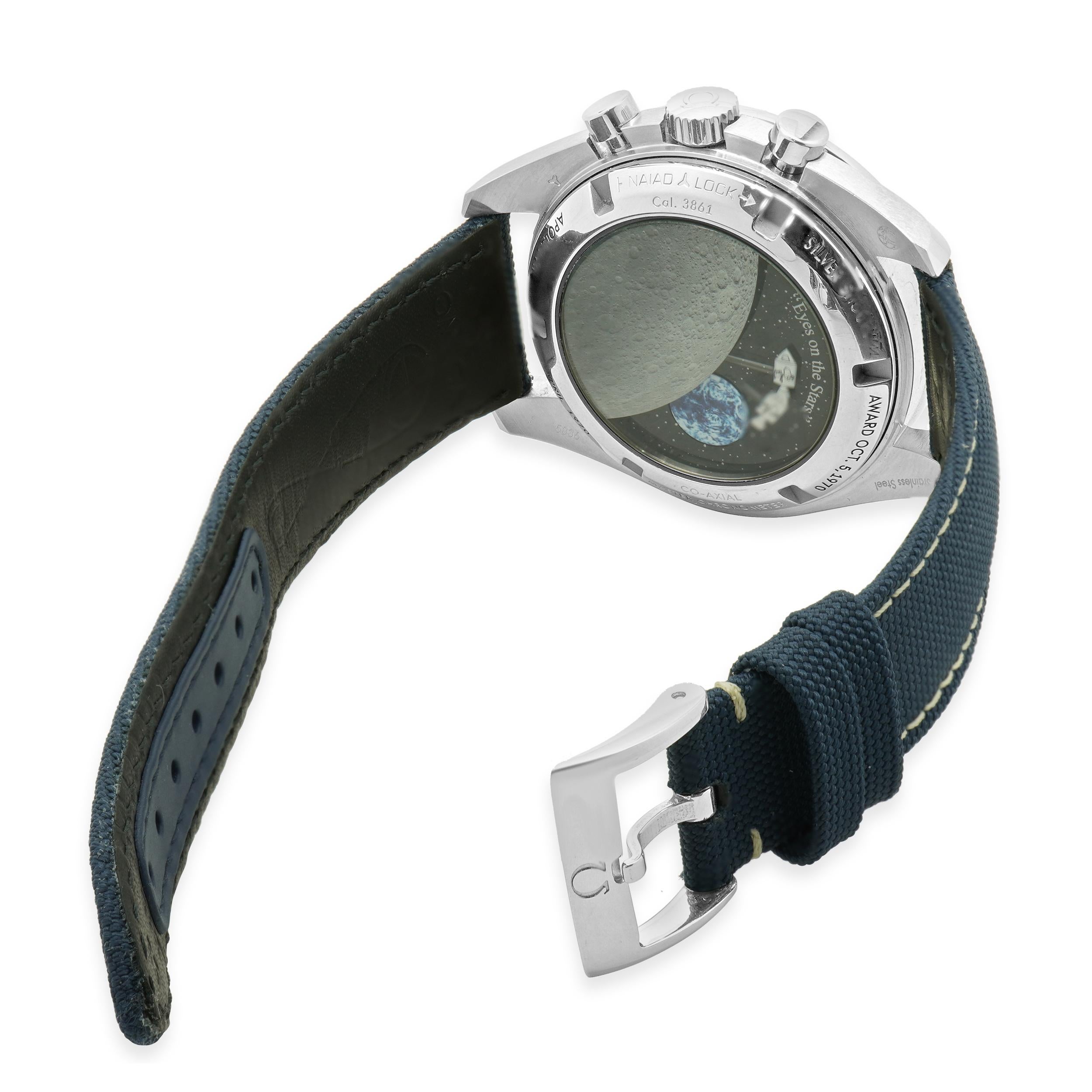 Women's or Men's Omega Stainless Steel Speedmaster Silver Snoopy Award Blue