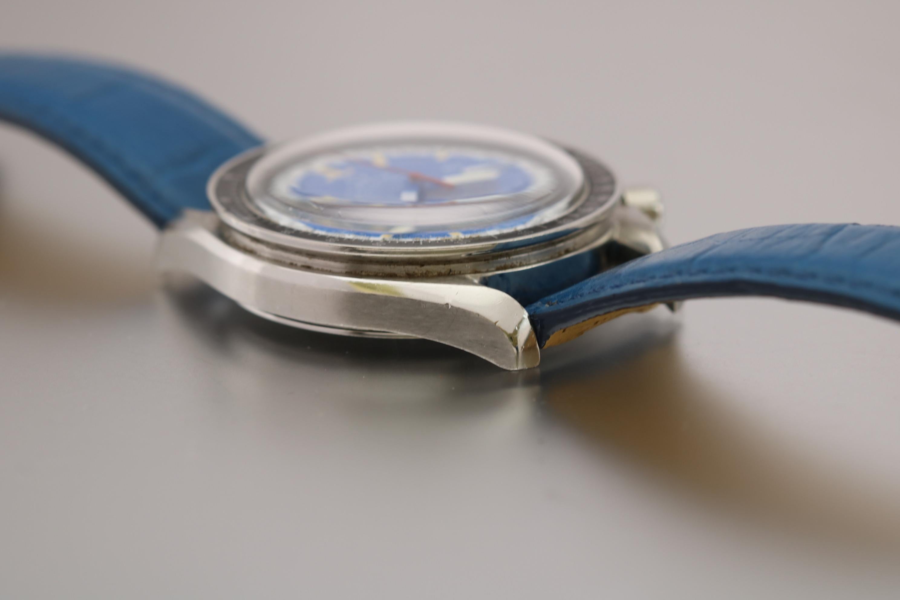Men's Omega Stainless Steel Speednmaster Schumacher Cart Racing Blue Ref ST 175 0032 1