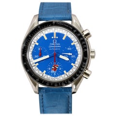 Omega Acier inoxydable Speednmaster Schumacher Cart Racing Blue Ref ST 175 0032 1