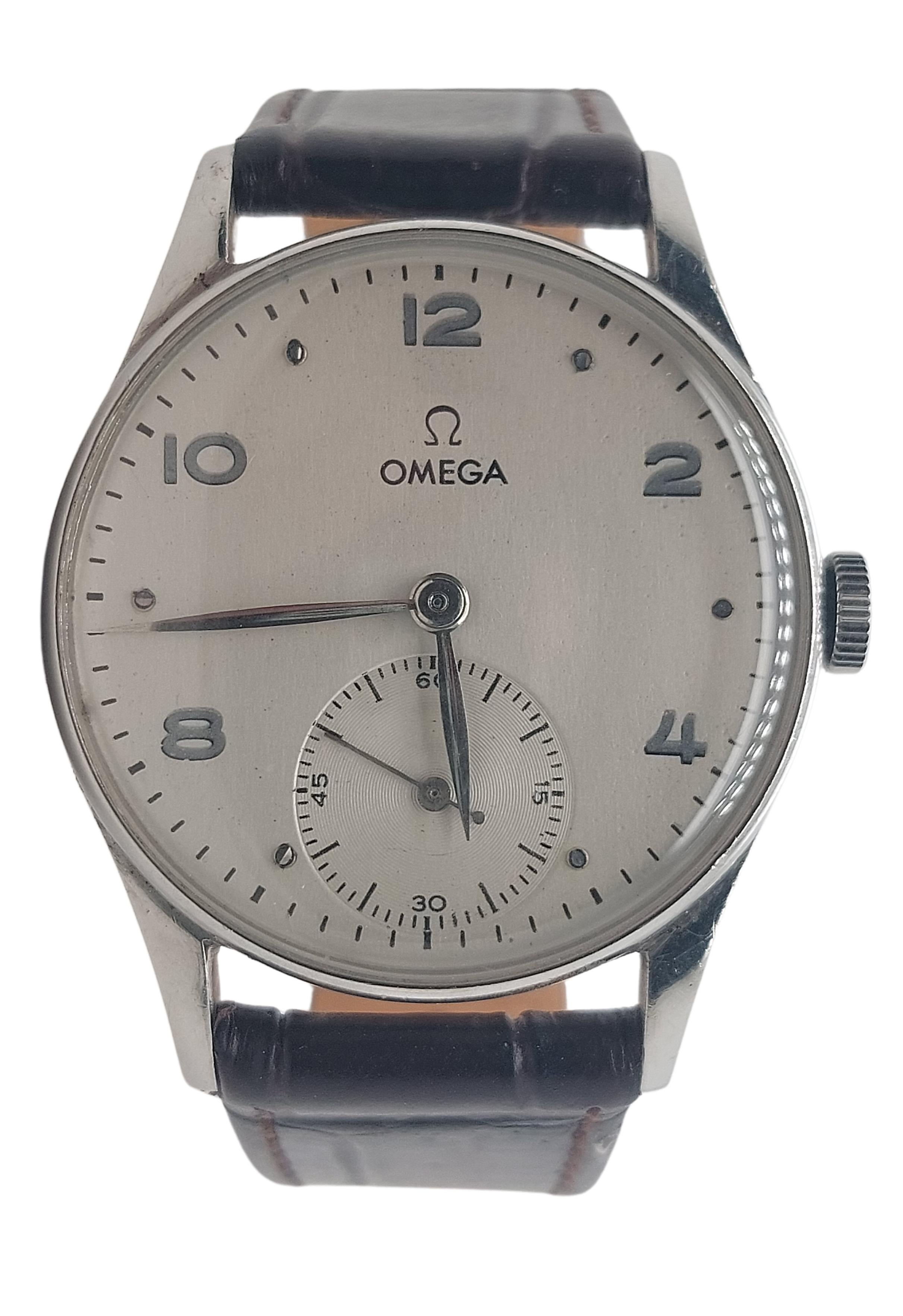 Artisan Montre-bracelet Omega en acier inoxydable à remontage manuel, Cal 30T2 en vente