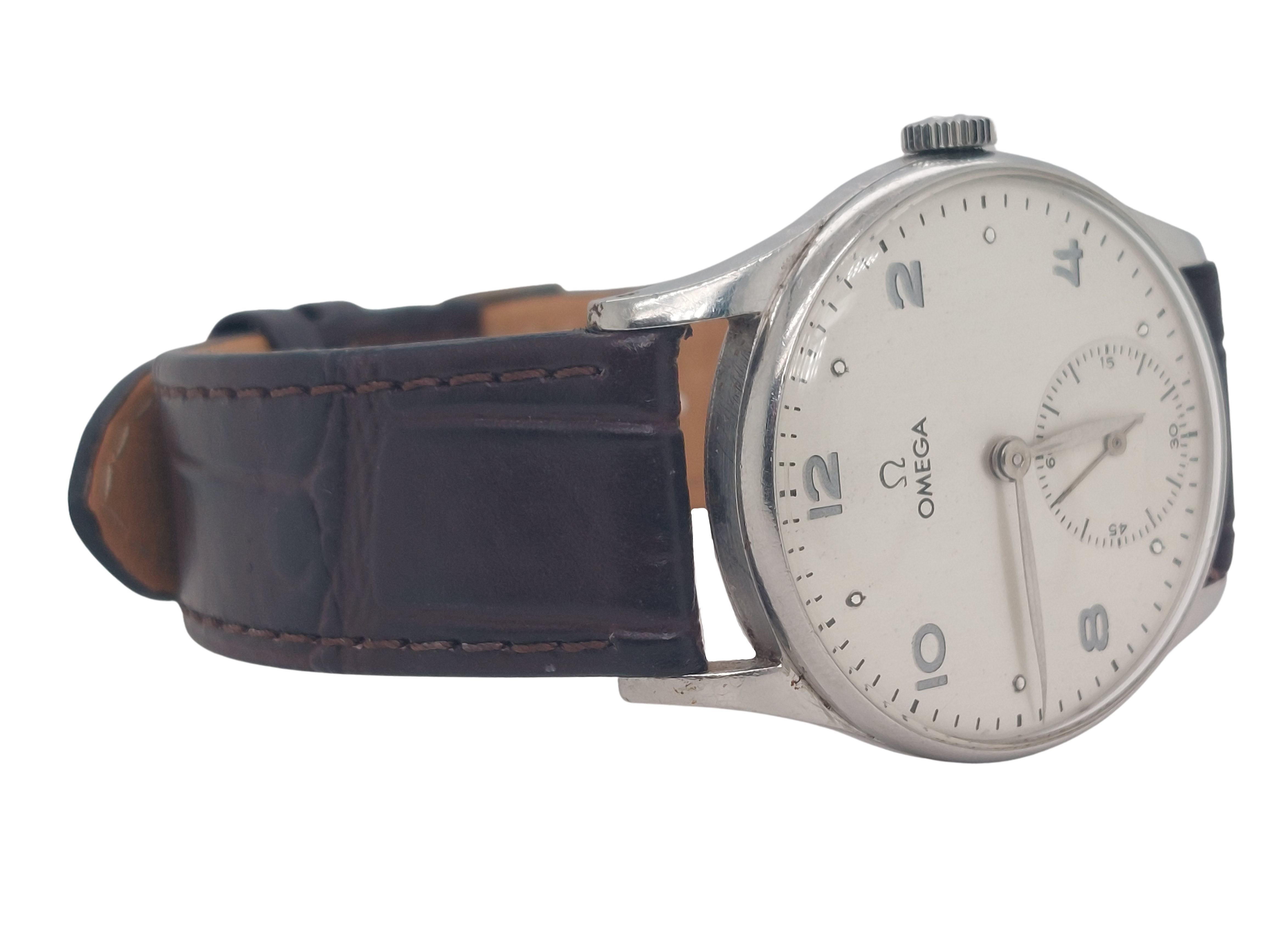 Omega Edelstahl-Armbanduhr, Handaufzug, Cal 30T2 für Damen oder Herren im Angebot