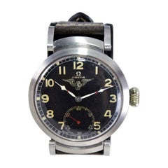 Omega Steel Custom Cased Oversized Wrist Watch Movement from 1900's