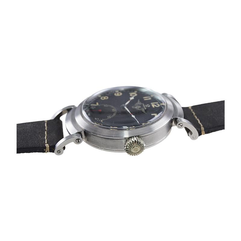 Omega Steel Custom Cased Oversized Wrist Watch Movement from 1900's 1