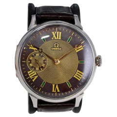 Orologio da polso Omega Steele oversize degli anni '20 con quadrante eccezionale