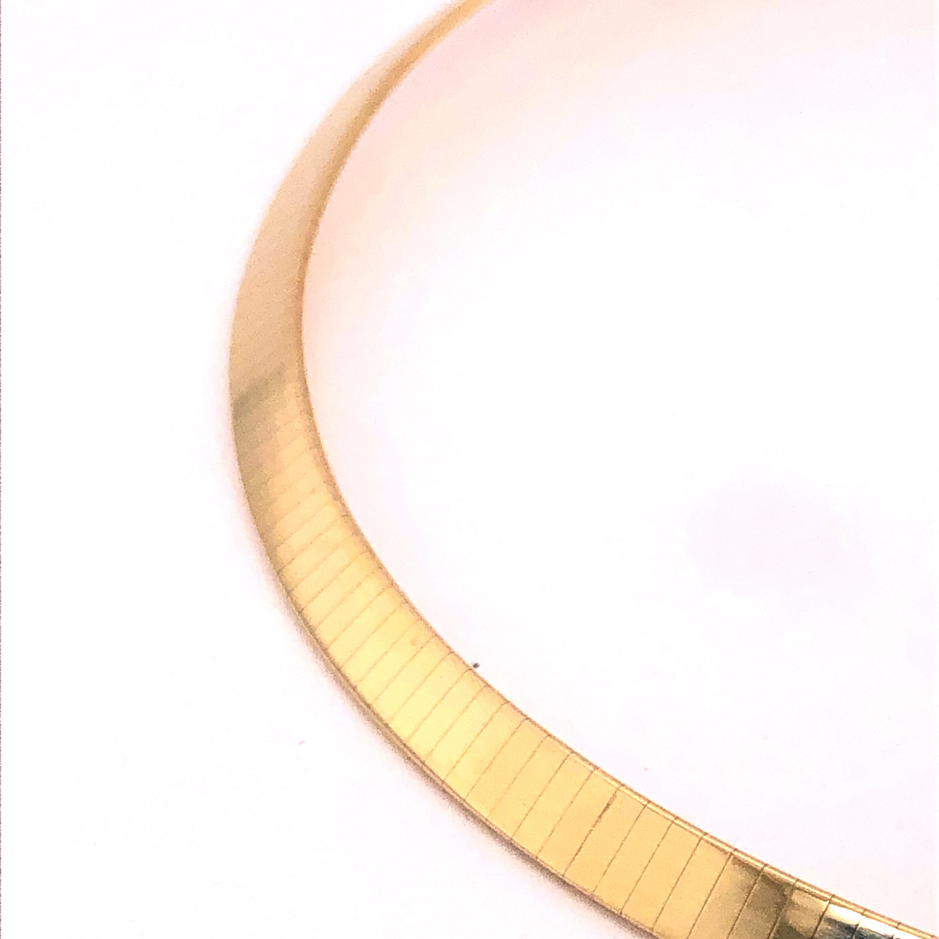 Modern Omega Style Yellow Gold Necklace