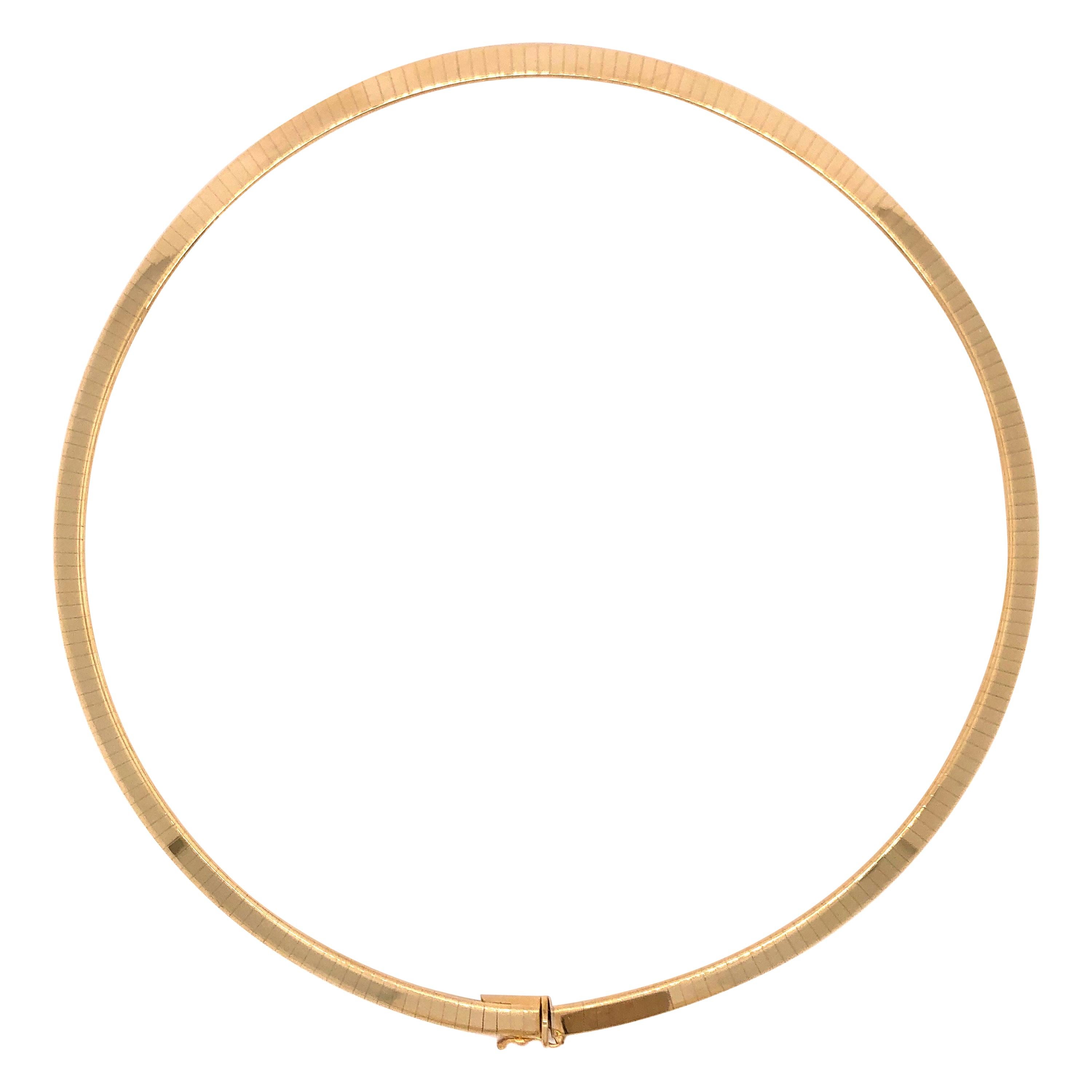 Omega Style Yellow Gold Necklace