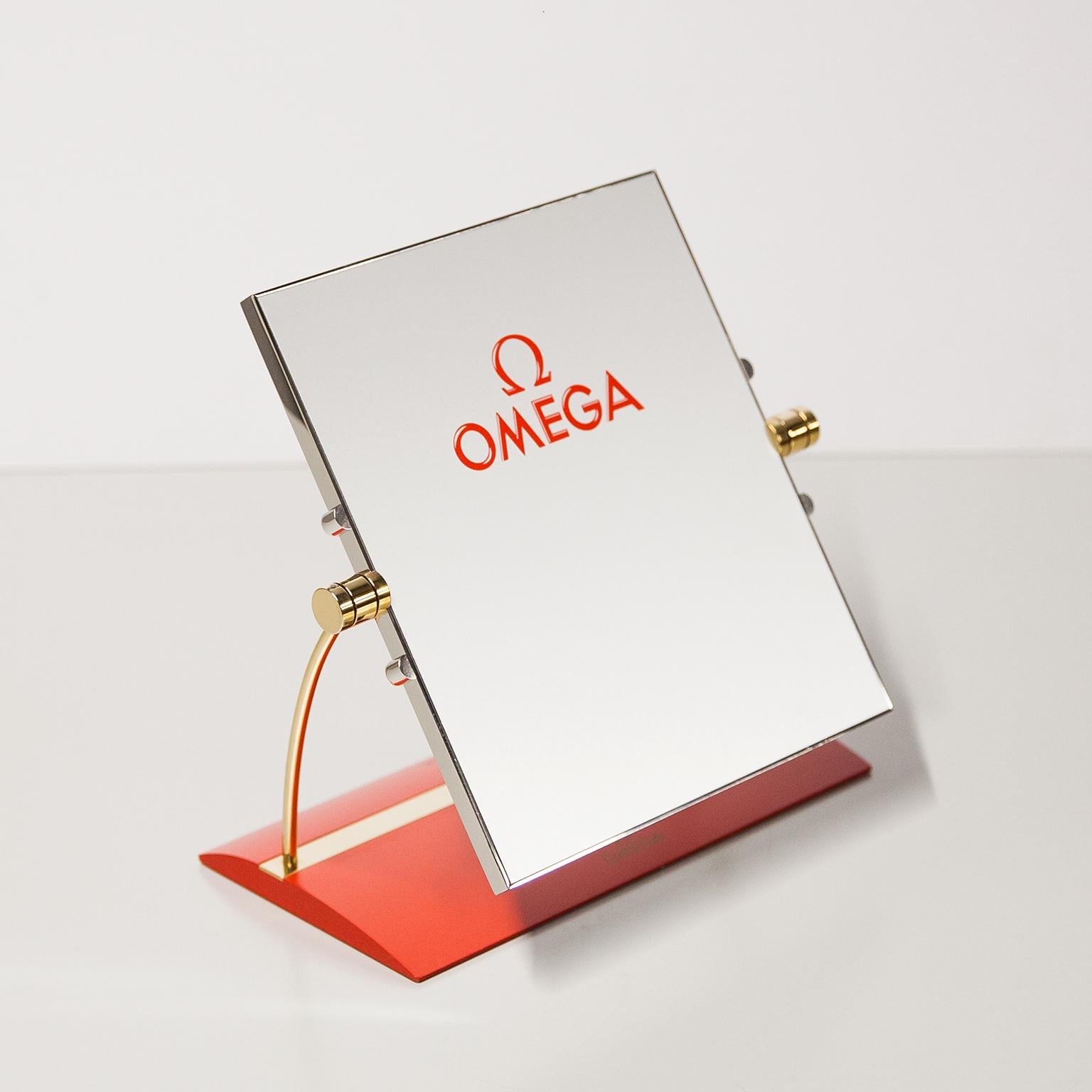 Omega Table Top Store Display Mirror, 1980s In Good Condition For Sale In Munich, DE