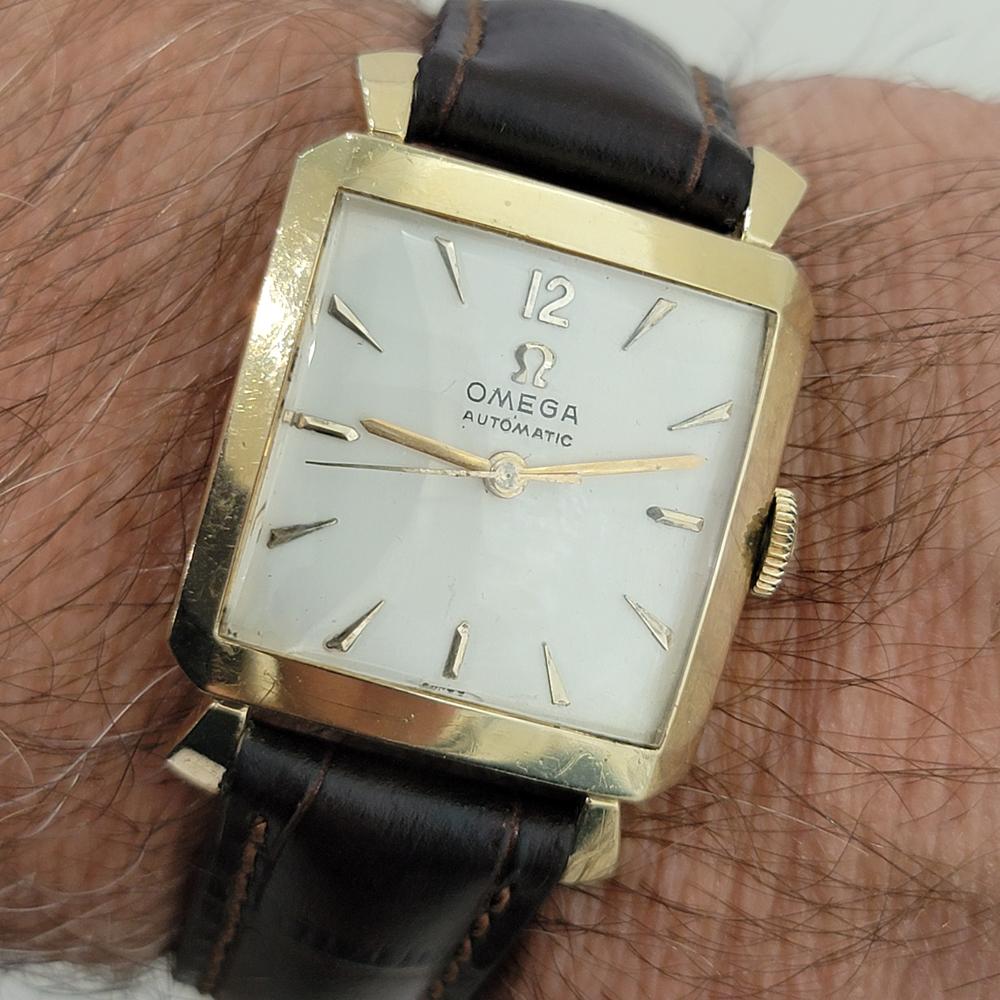 Omega Tank C6254 14k Gold Filled 28mm Mens Vintage Automatic 1950s RA585 For Sale 9