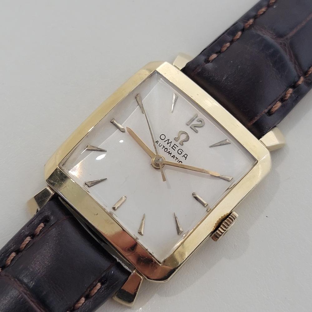 Men's Omega Tank C6254 14k Gold Filled 28mm Mens Vintage Automatic 1950s RA585 For Sale