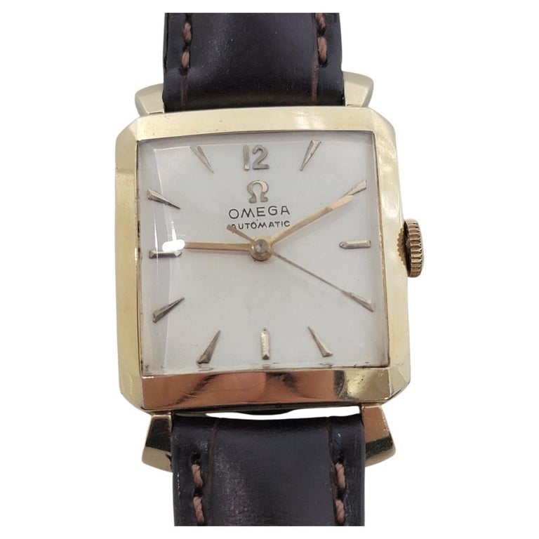Omega Tank C6254 14k Gold Filled 28mm Mens Vintage Automatic 1950s RA585 at  1stDibs