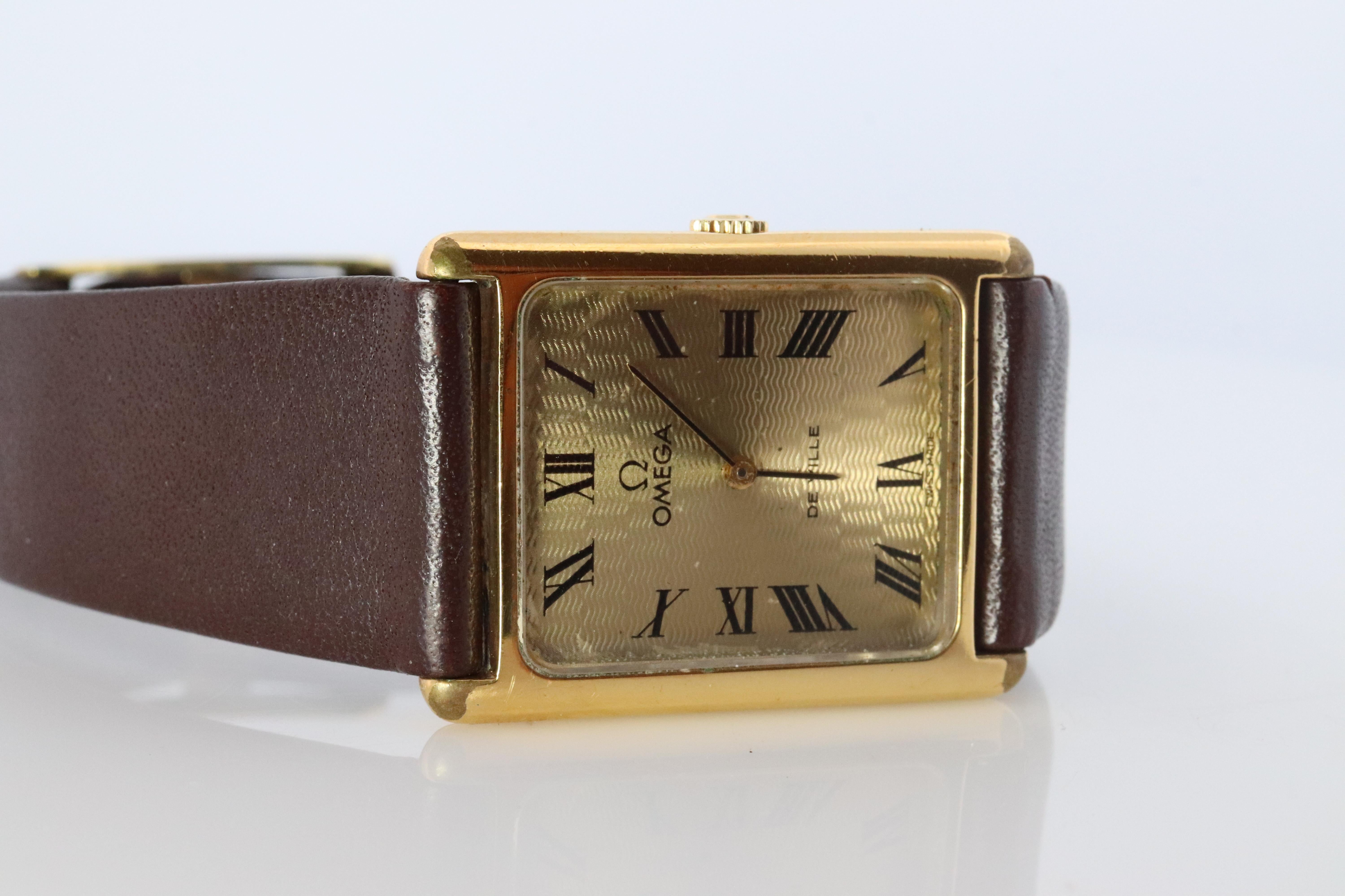 Art Deco Omega Tank watch. Omega DeVille Tank Mens Stainless Steel GP Windup For Sale