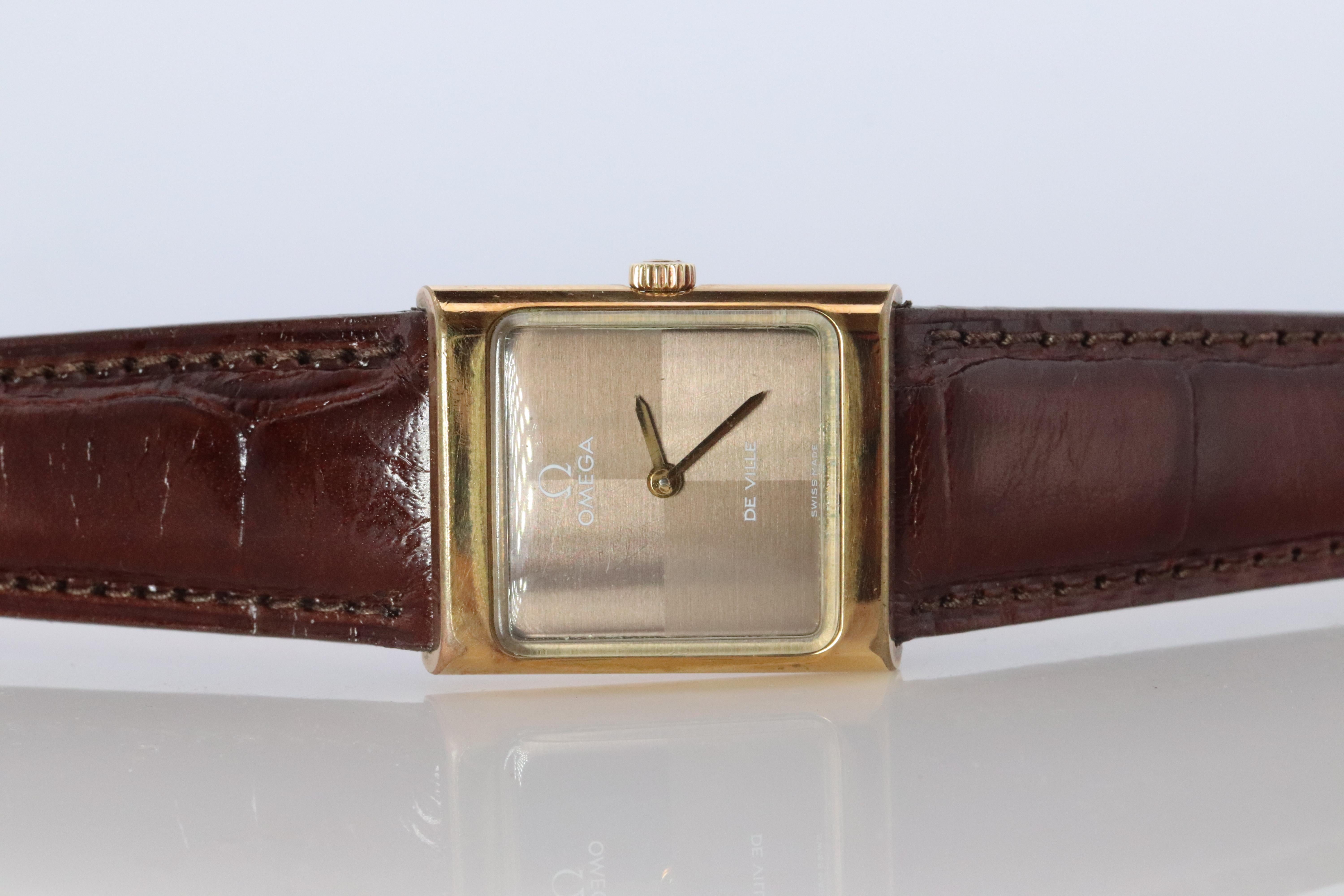 Omega Tank-Uhr. Omega DeVille Tank Herren Edelstahl GP Windup (Art déco) im Angebot
