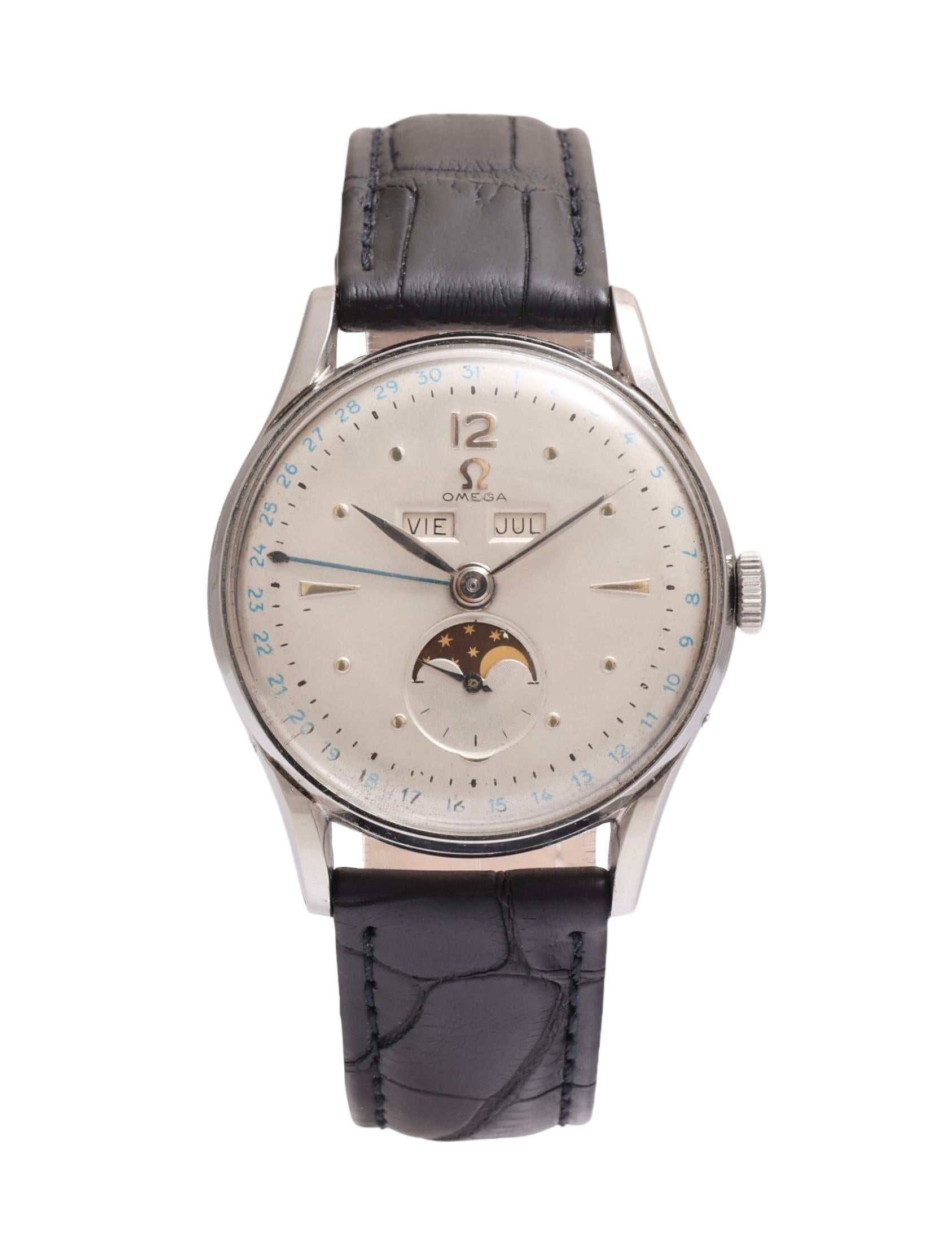 Omega Cosmic Dreifachdatum Mond, Ref 2471, Tagesdatum Mondphase, Sammlerstücke im Angebot 5