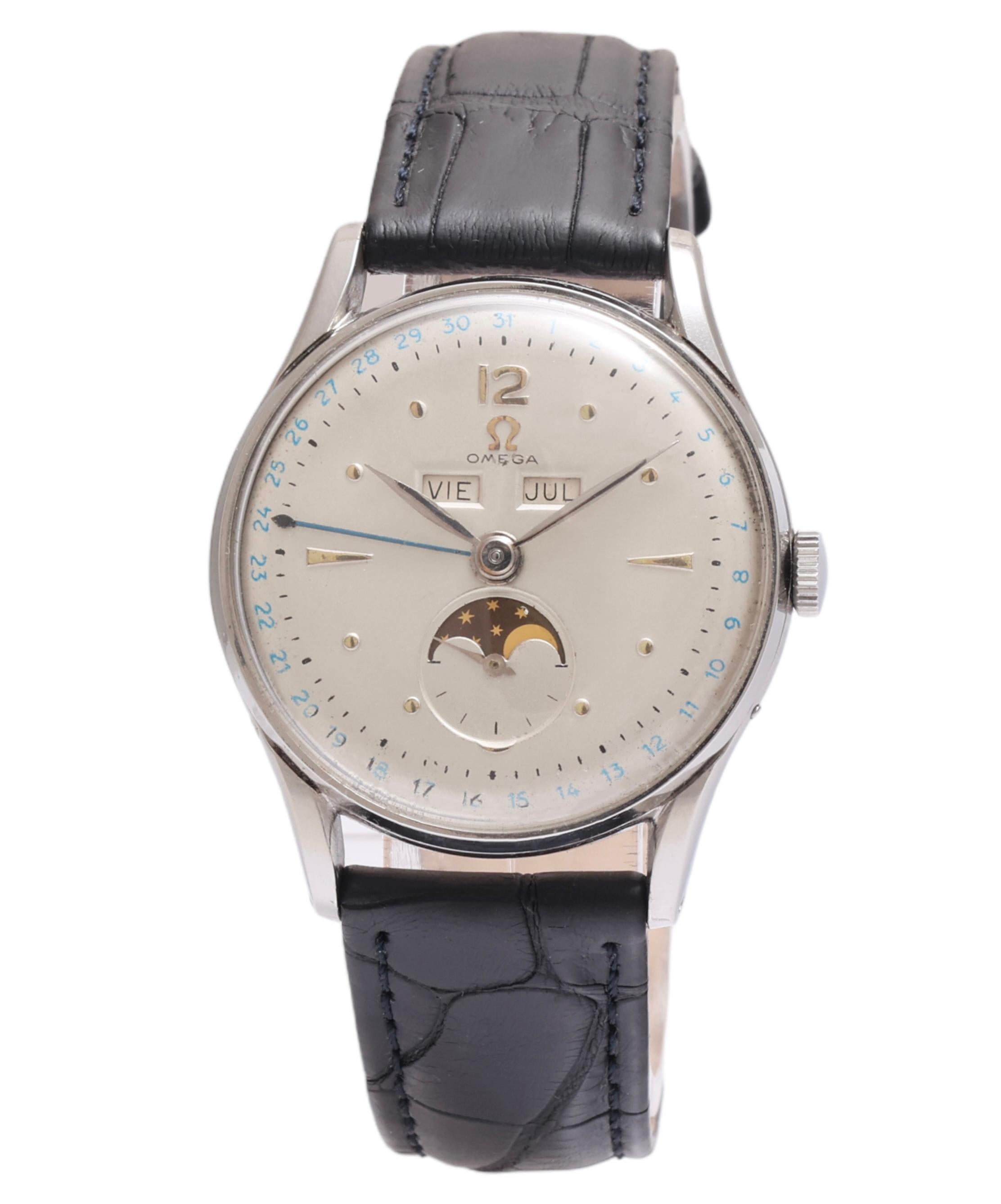 Omega Cosmic Dreifachdatum Mond, Ref 2471, Tagesdatum Mondphase, Sammlerstücke im Angebot 2