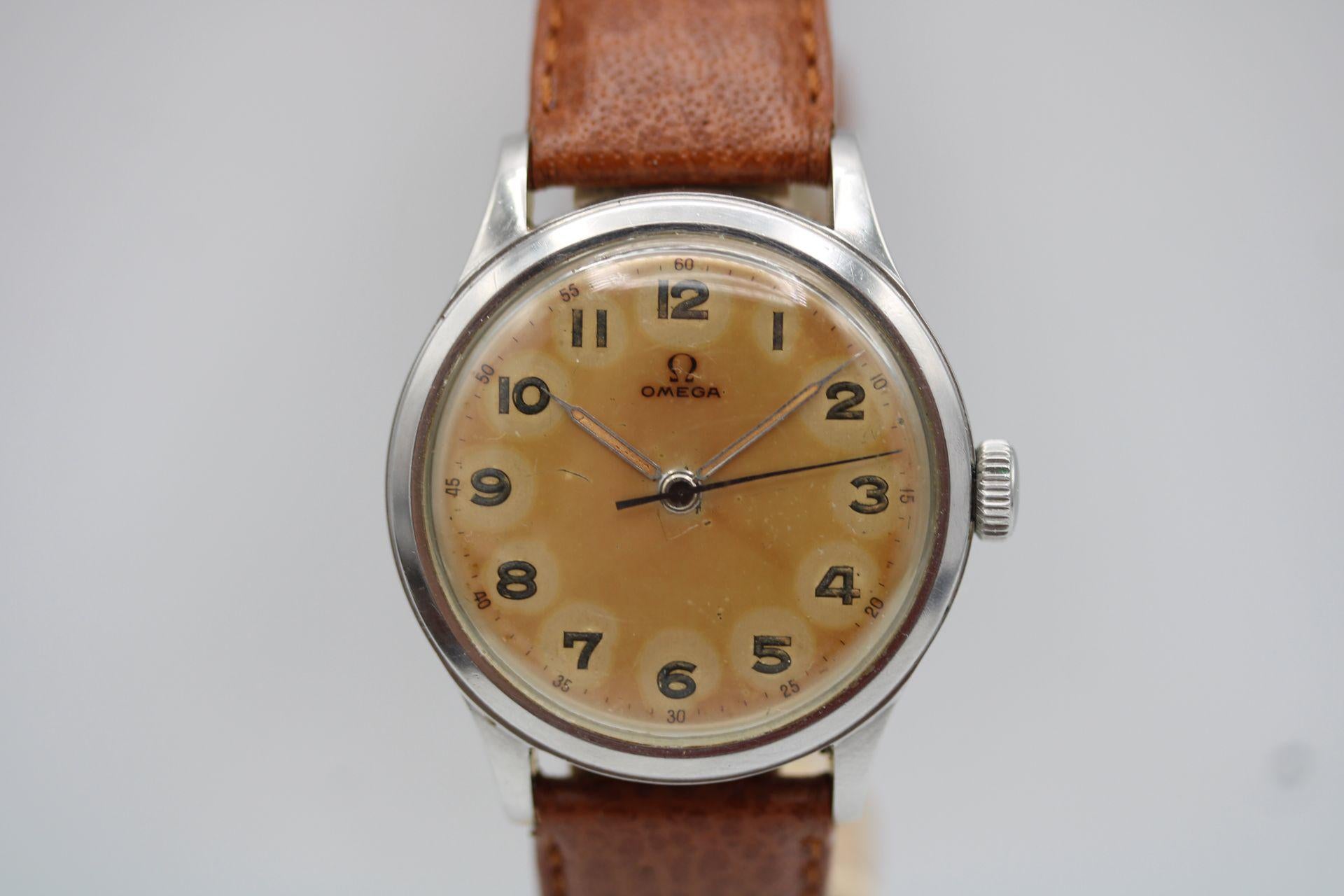 This Vintage Omega watch has been a fascinating challenge and a joy to research. This Omega from 1944 (dated by the serial number). is a rare find and quite possibly a unique one off watch!

This Omega 2179 watch dating to 1944 is referred to even