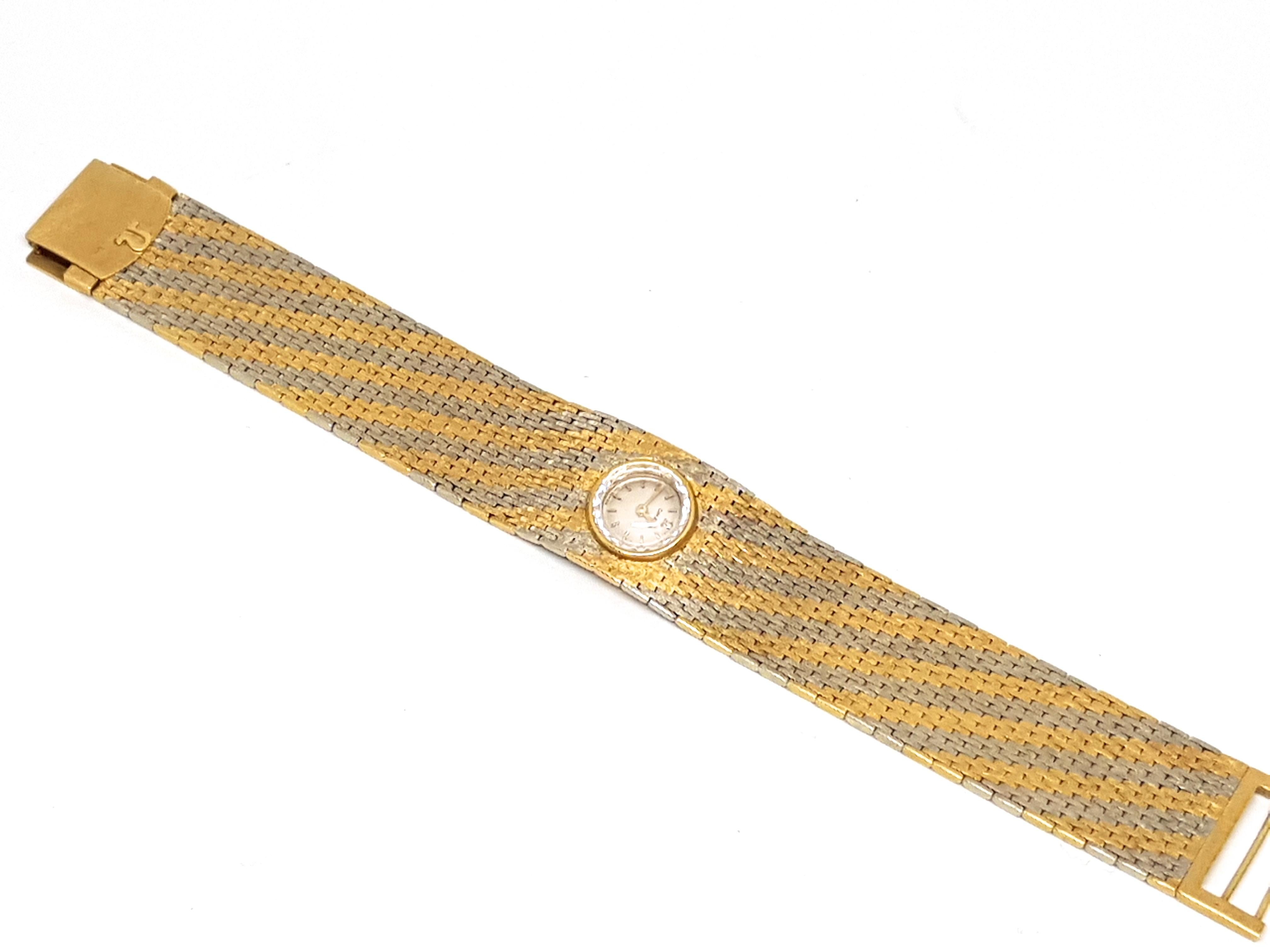 Omega Vintage 18 Karat Yellow White Gold Classic Wide Bracelet Manual Watch 1