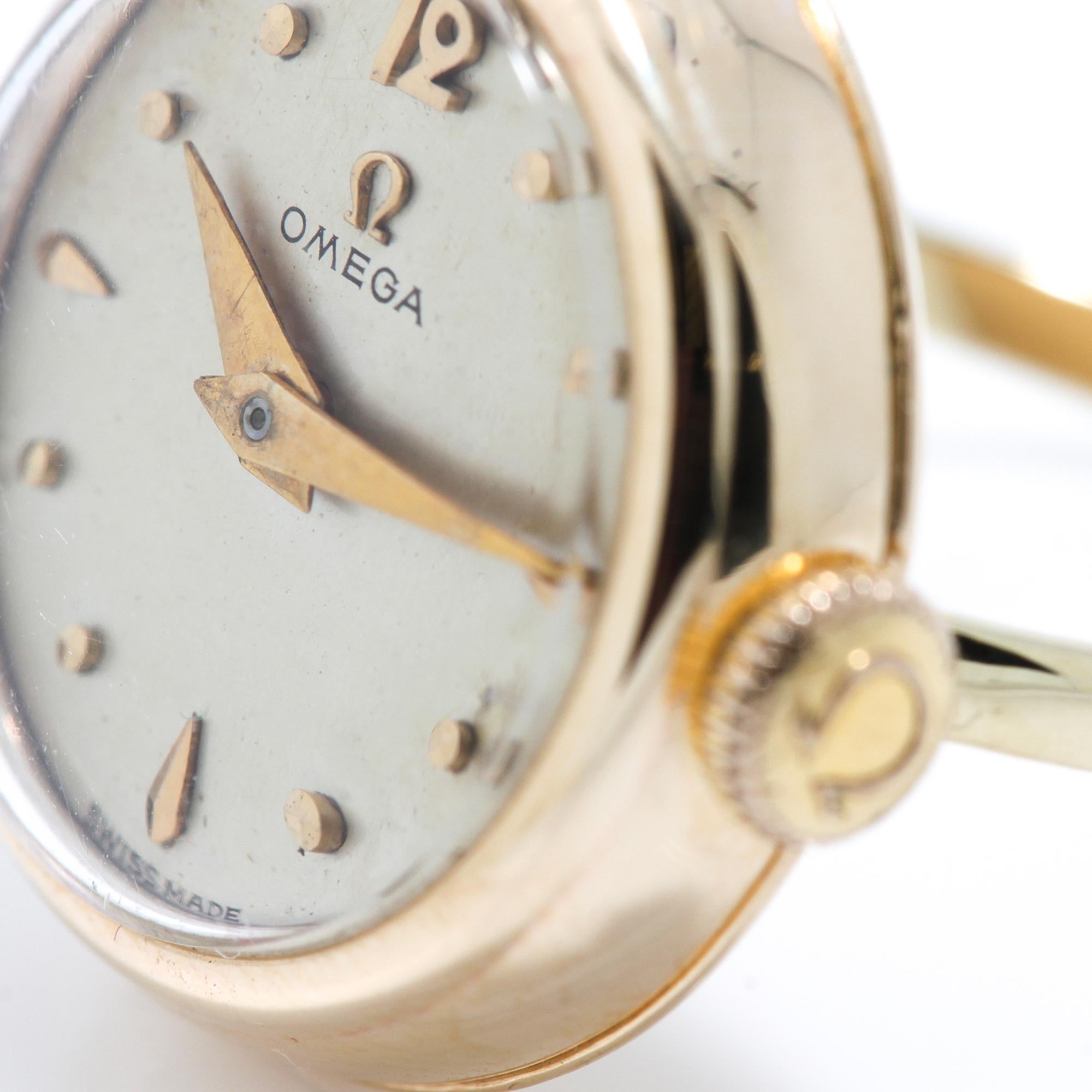 Omega Vintage 9kt Gold Watch Ring, Dennison Case, Birmingham, 1977 1