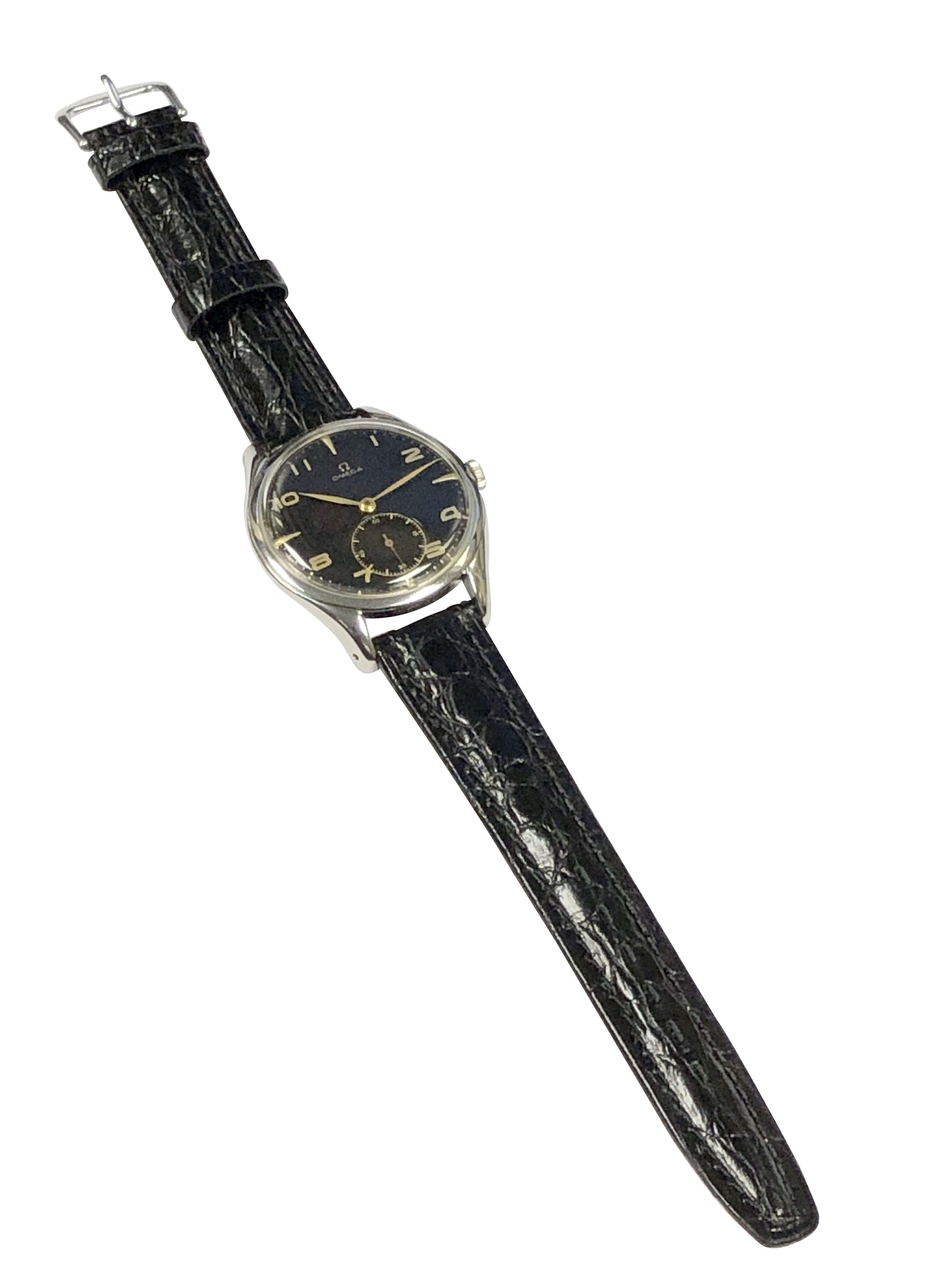 Omega Vintage Large Steel mechanical Wind Wrist Watch 1