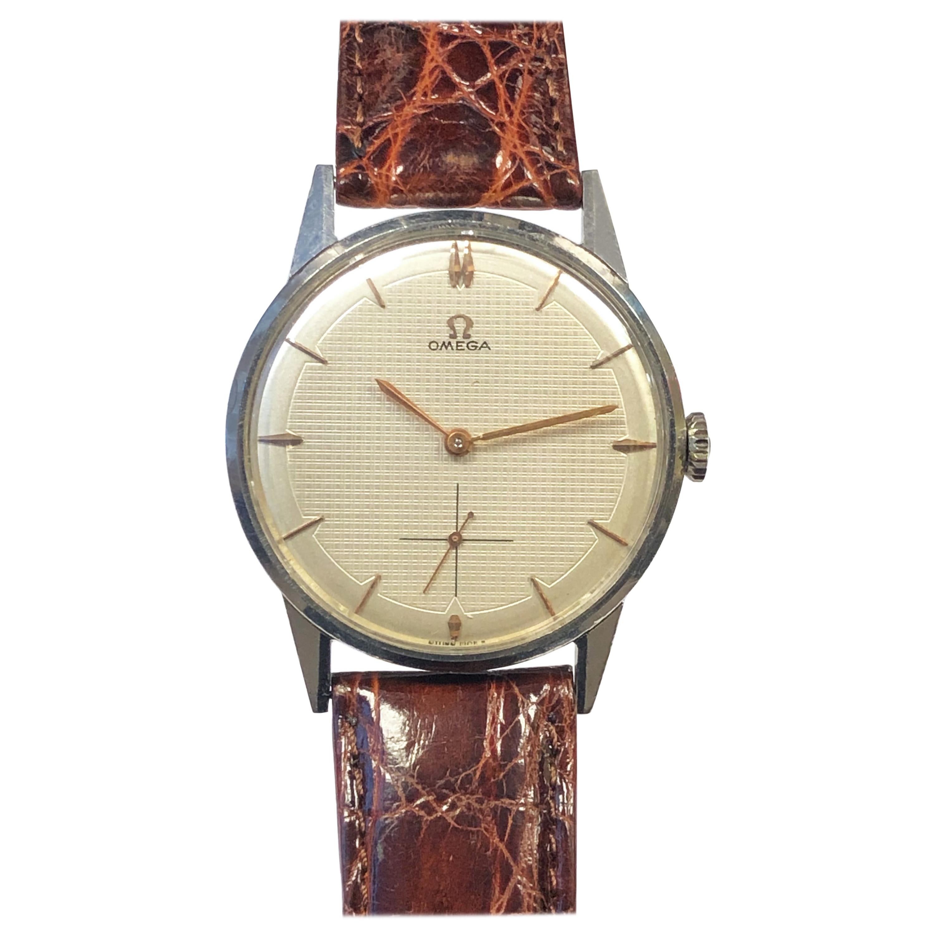 Omega Vintage Large Steel Mechanical Wristwatch