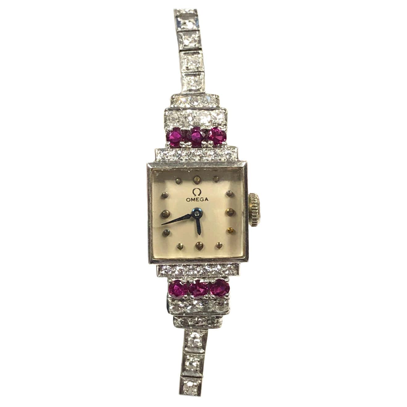 Omega Vintage Platinum Diamonds And Rubies Ladies Mechanical Wrist omega-vintage-platinum-diamonds-and-rubies-ladies-mechanical-wrist