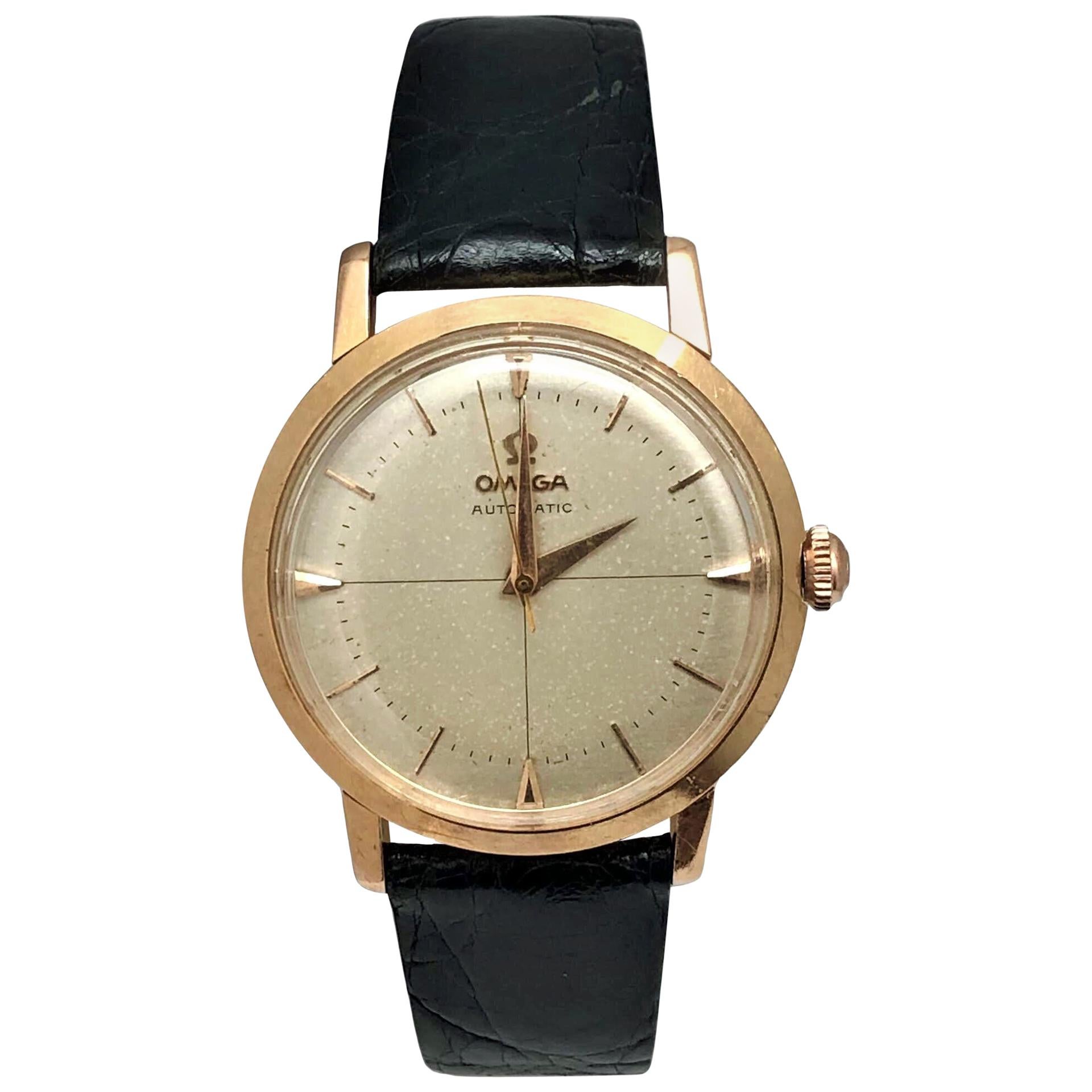 Omega Vintage Rose Gold Automatic Gents Wristwatch