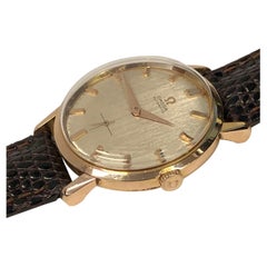 Omega Vintage Rose Gold  Automatic Movement with Linen Dial Wrist Watch