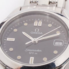 OMEGA Vintage Seamaster 120M stainless steel black dial quartz sports watch