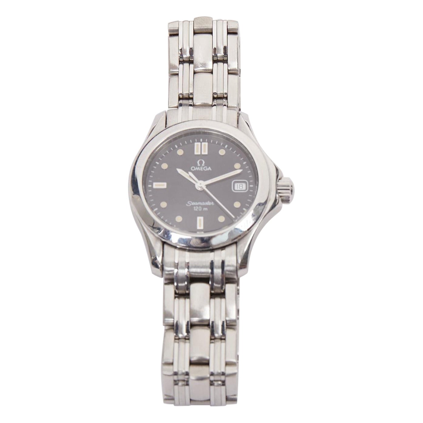 OMEGA Vintage Seamaster 120M stainless steel black dial quartz sports watch