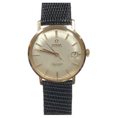 Omega Montre-bracelet Seamaster De Ville vintage en acier, or rose et cadran en lin