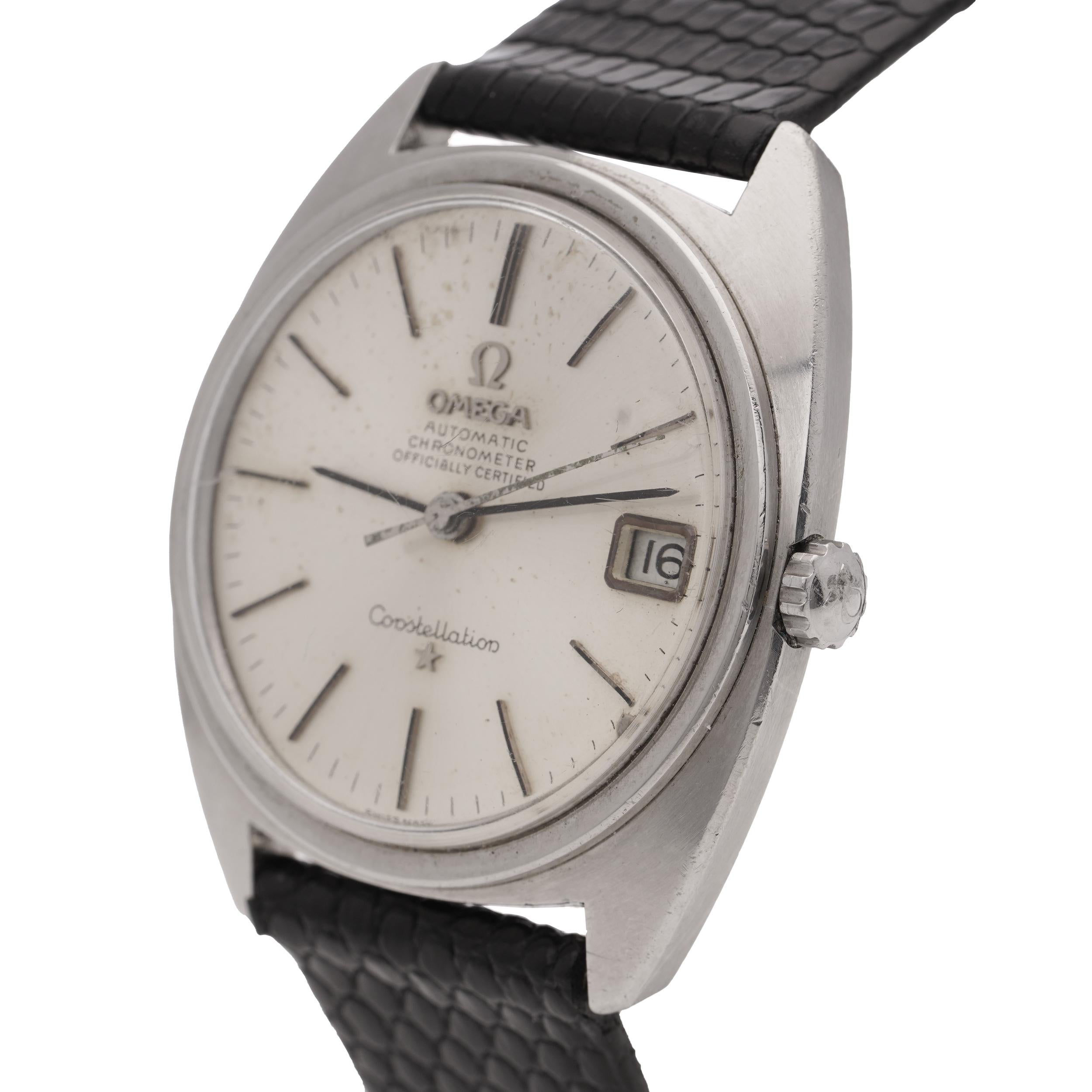 Men's Omega vintage stainless steel Constellation Date For Sale