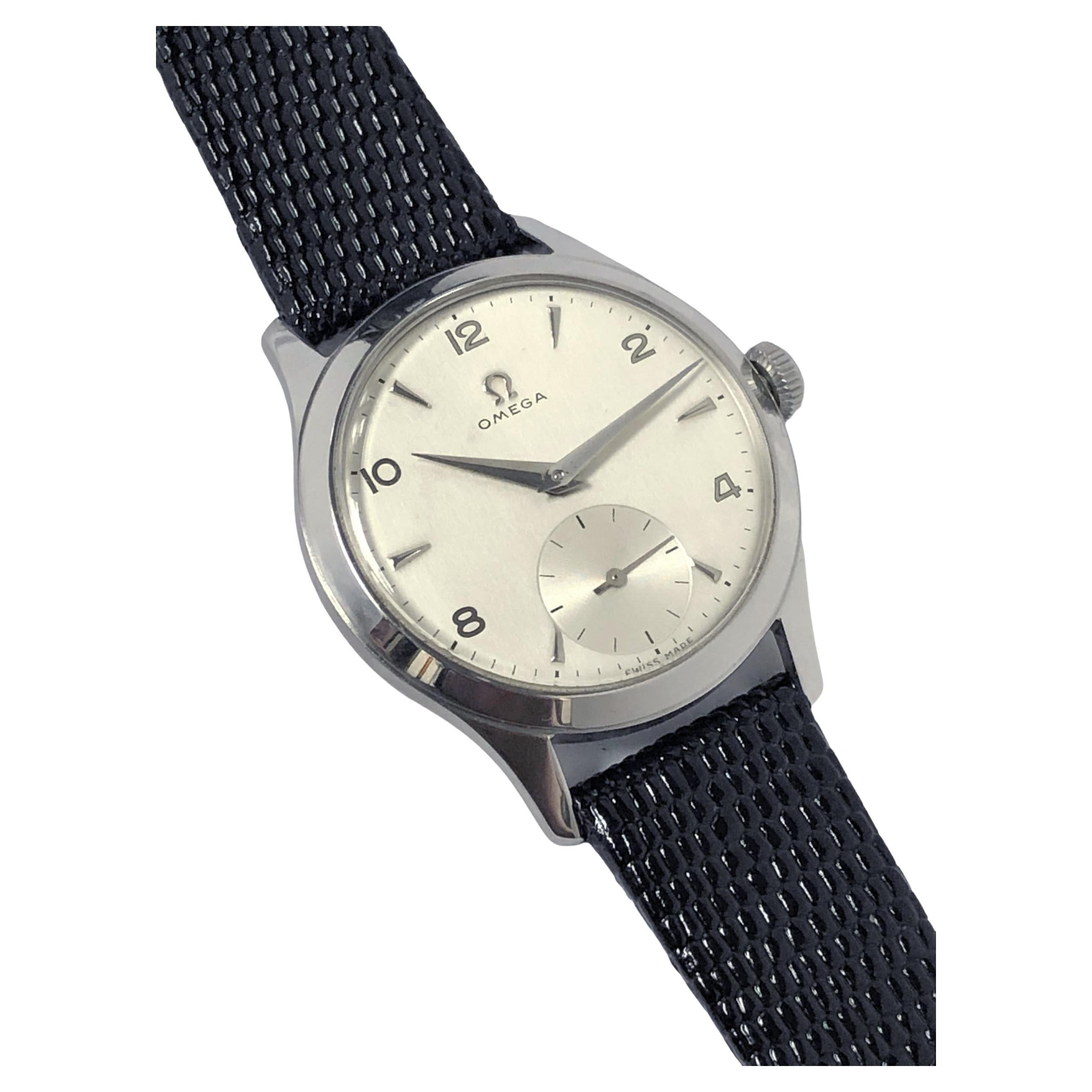Omega Vintage Edelstahl Handaufzug Armbanduhr für Damen oder Herren im Angebot