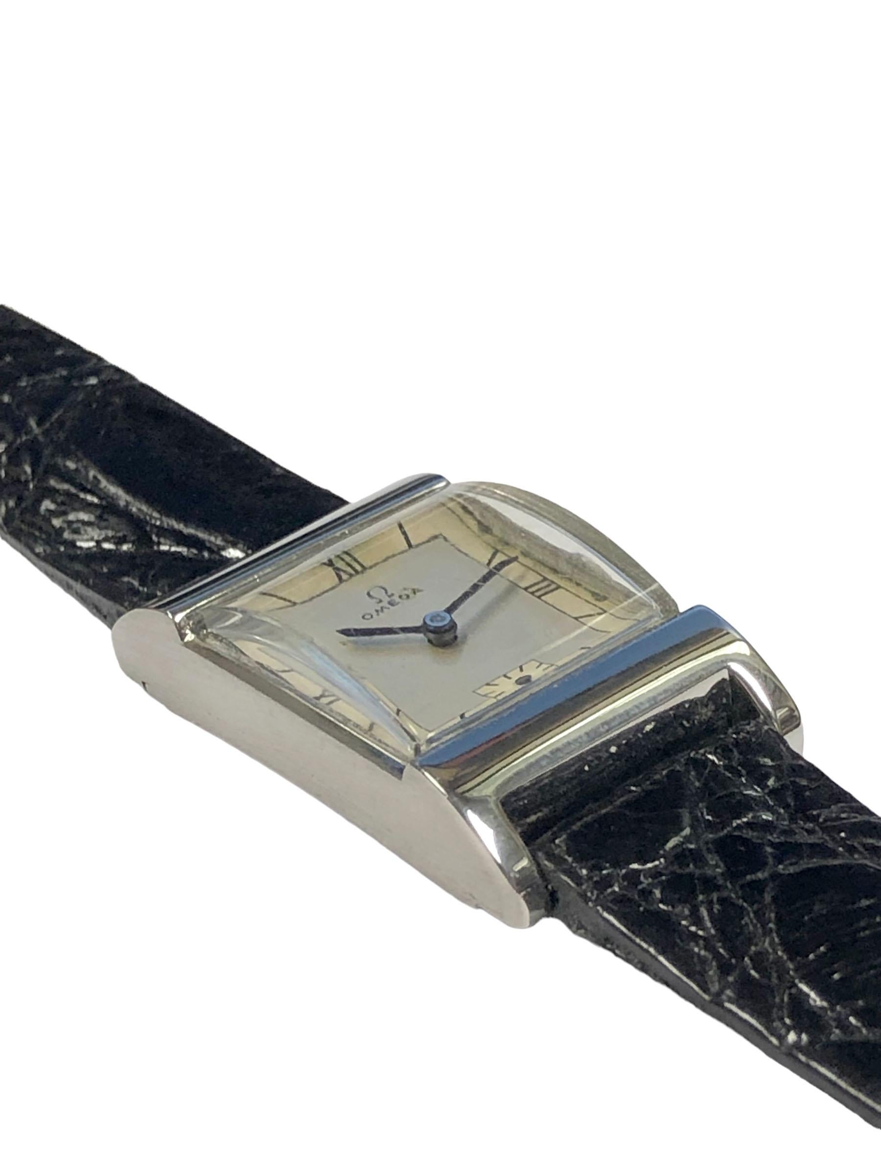 Art Deco Omega Vintage Steel Mechanical Wrist Watch