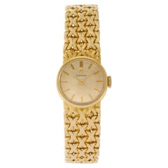Omega Vintage Watch Ref 7173 in 18k Yellow Gold on a Woven 18 K