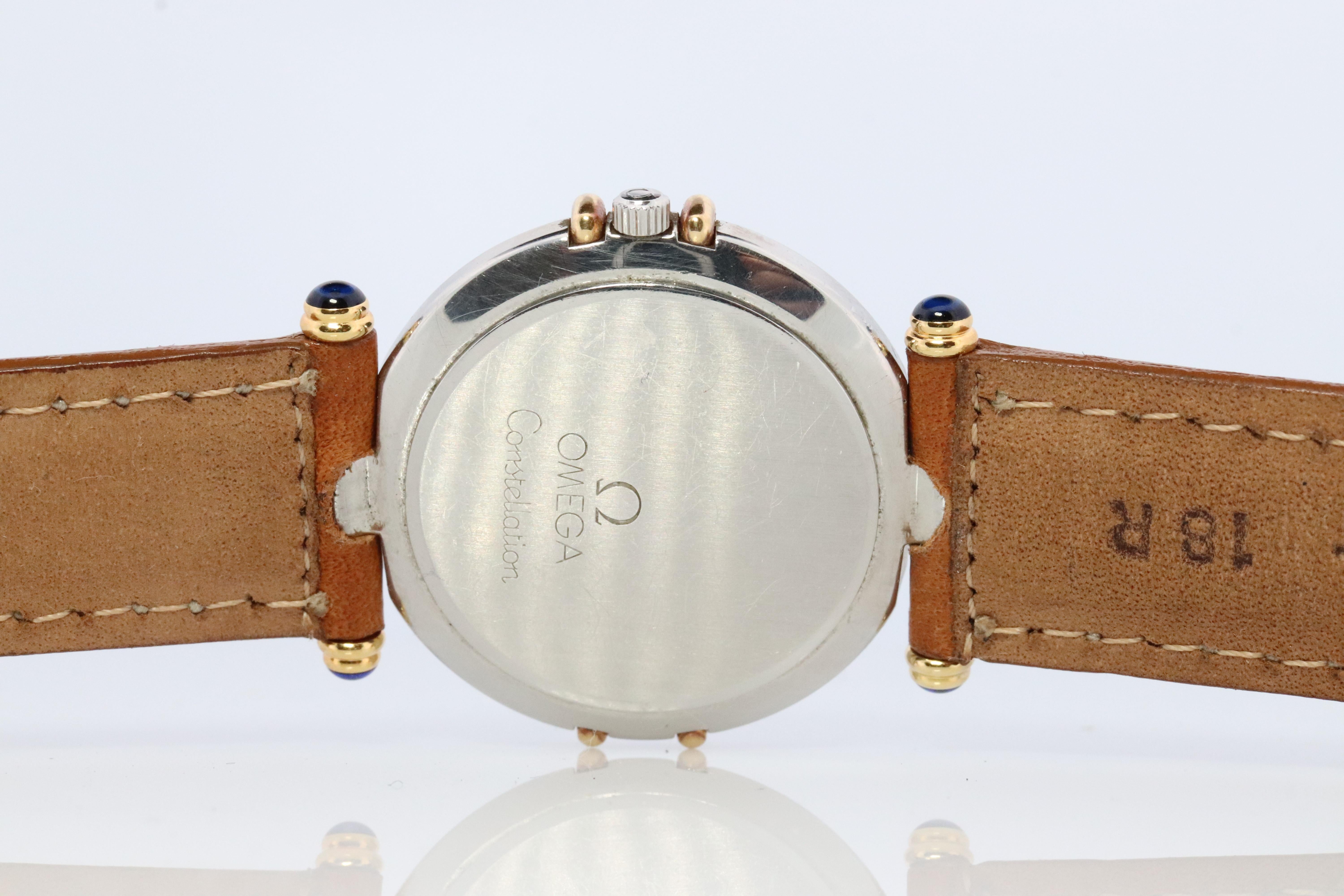 Omega Uhr. Authentischer Omega-Quarz-Konstellation 1379, datierter Quarz Herren