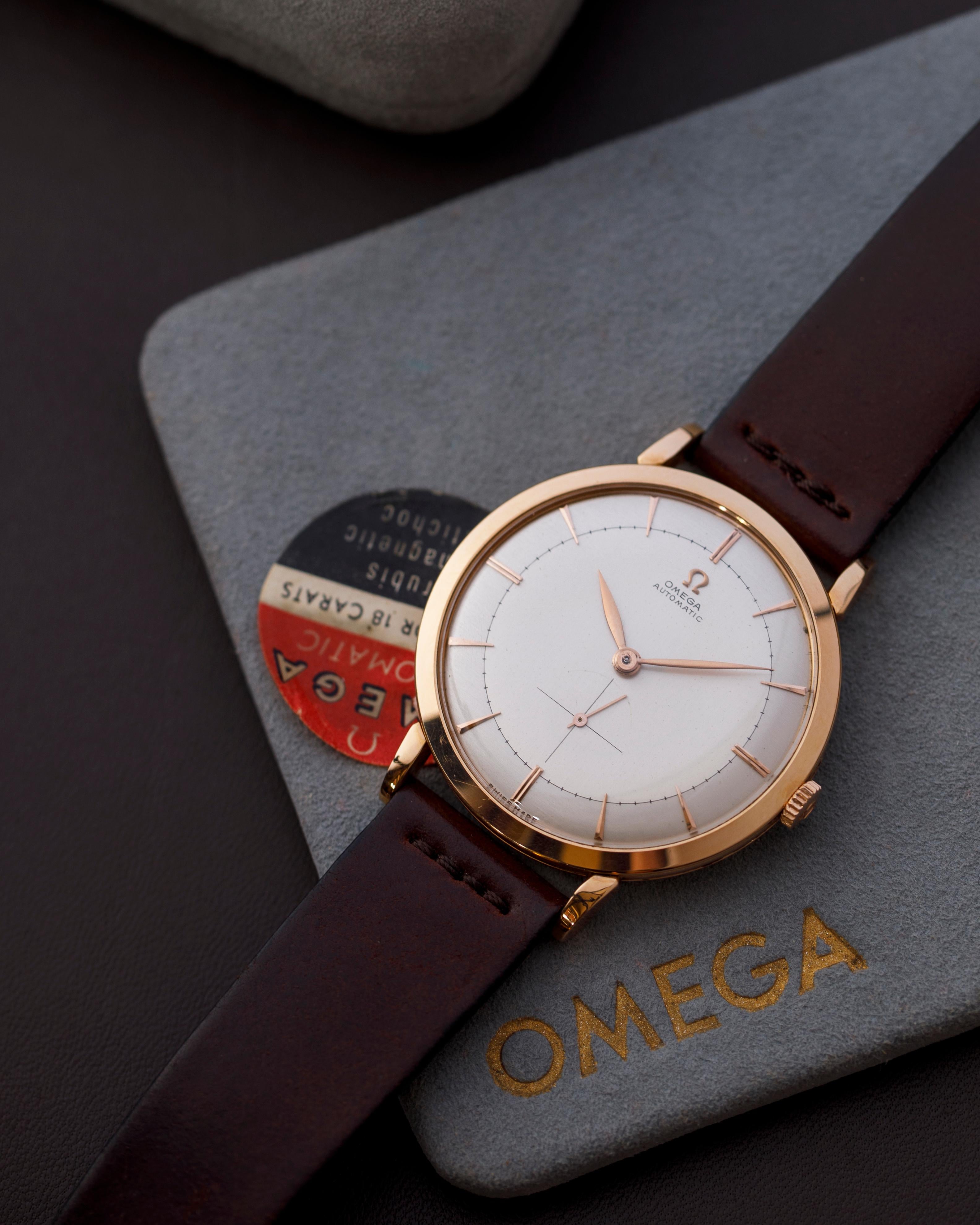 Omega Watch Automatic Oversize Ref. 2660 in 18 Carat Rose Gold For Sale 3