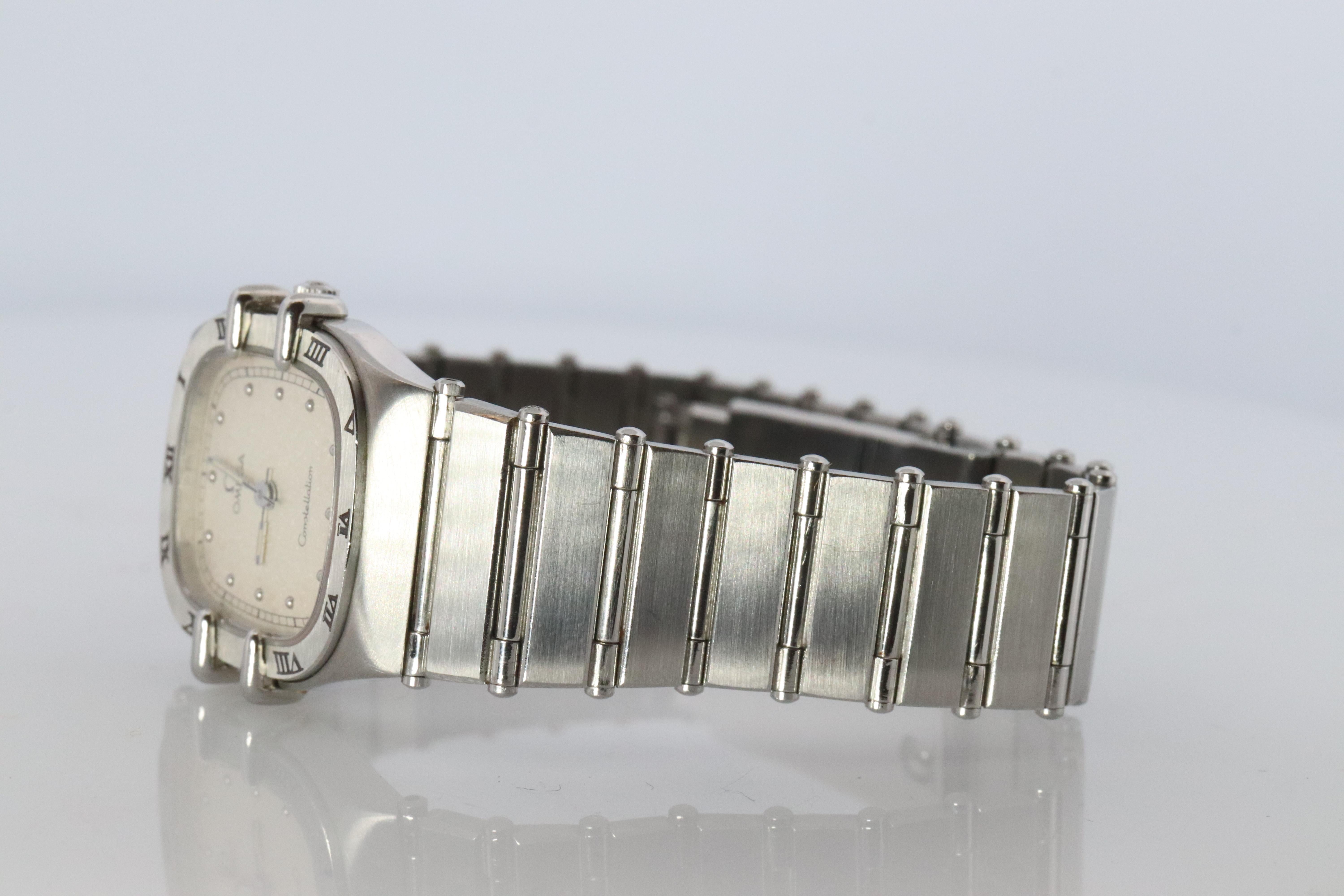 Omega Uhr. Damen Omega 1455 Constellation Barrel Edelstahl im Angebot 1
