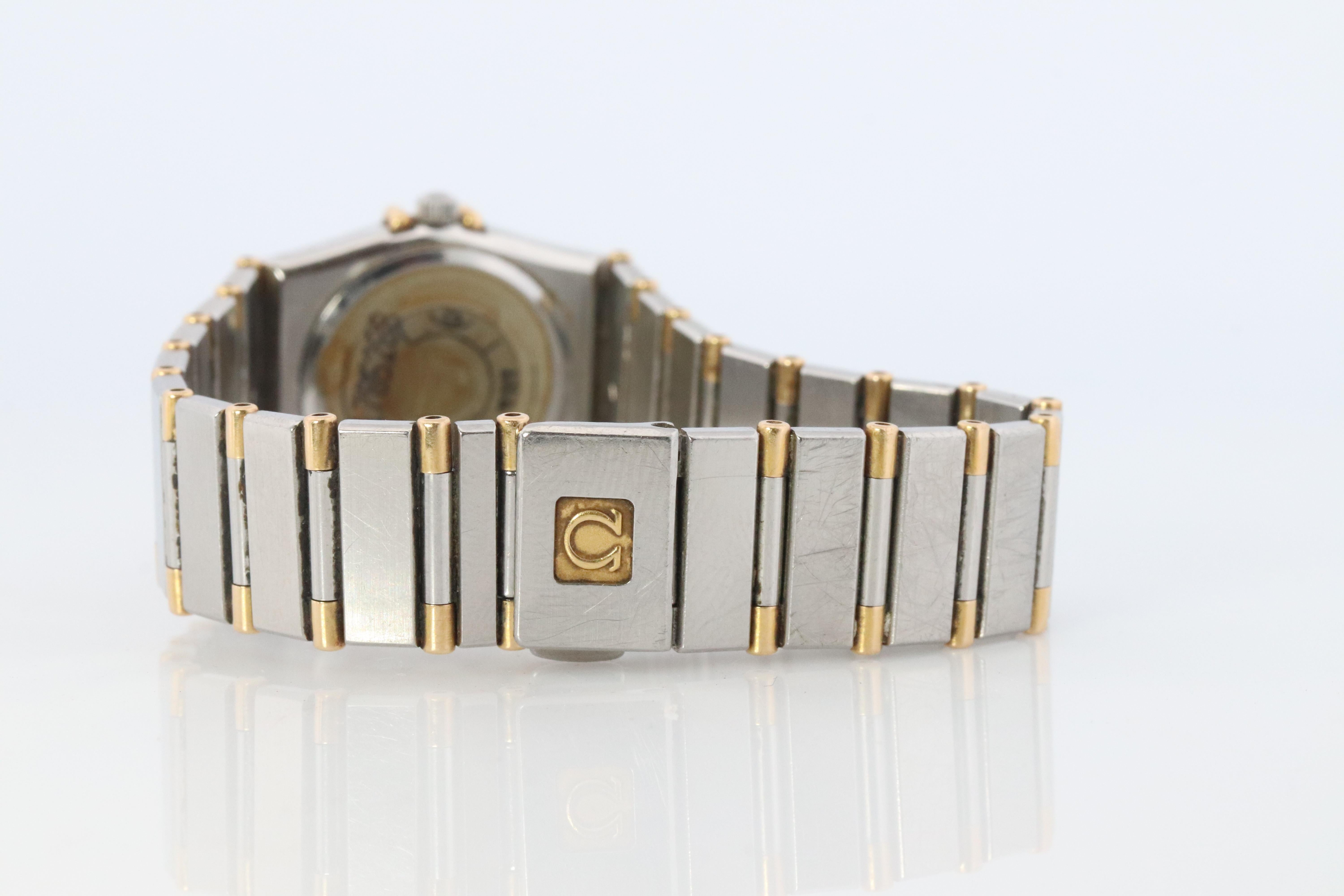 Omega Watch. Ladies Omega  Constellation 18k YG and SS. In Good Condition For Sale In Port Charlotte, FL