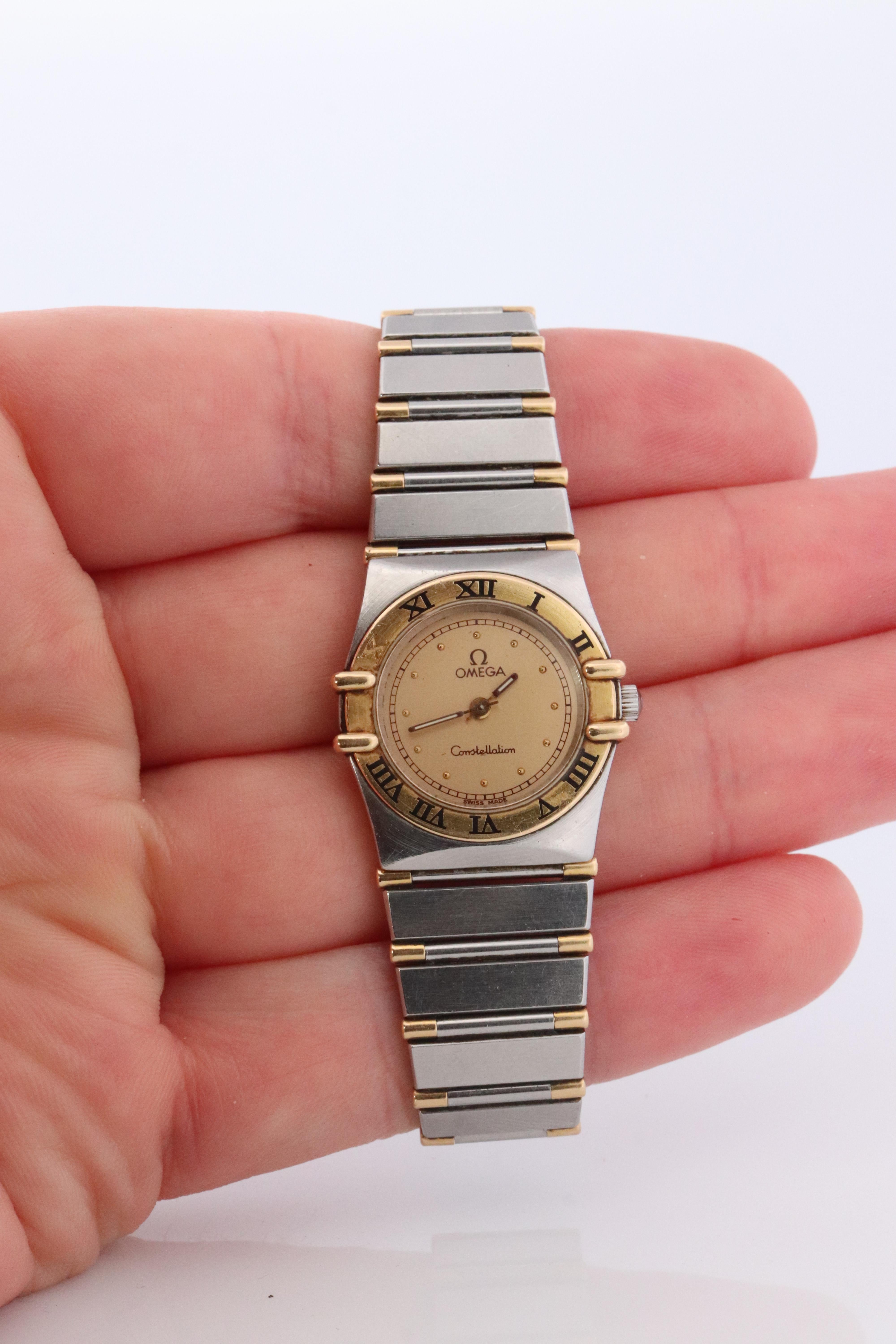 Omega Watch. Ladies Omega  Constellation 18k YG and SS. For Sale 3