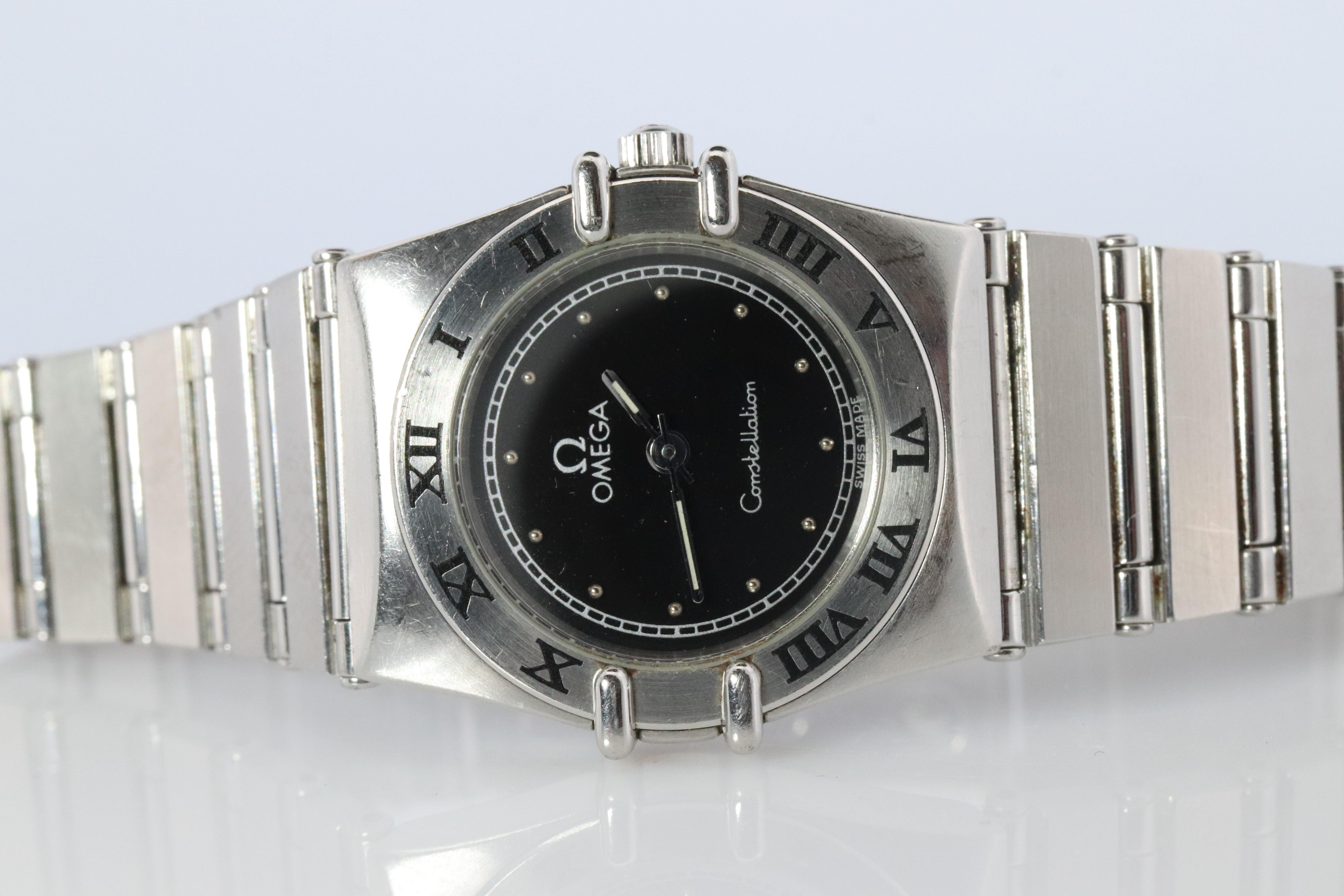 Omega Watch. Ladies Omega  Constellation Black Dial Womens Wristwatch In Good Condition For Sale In Port Charlotte, FL