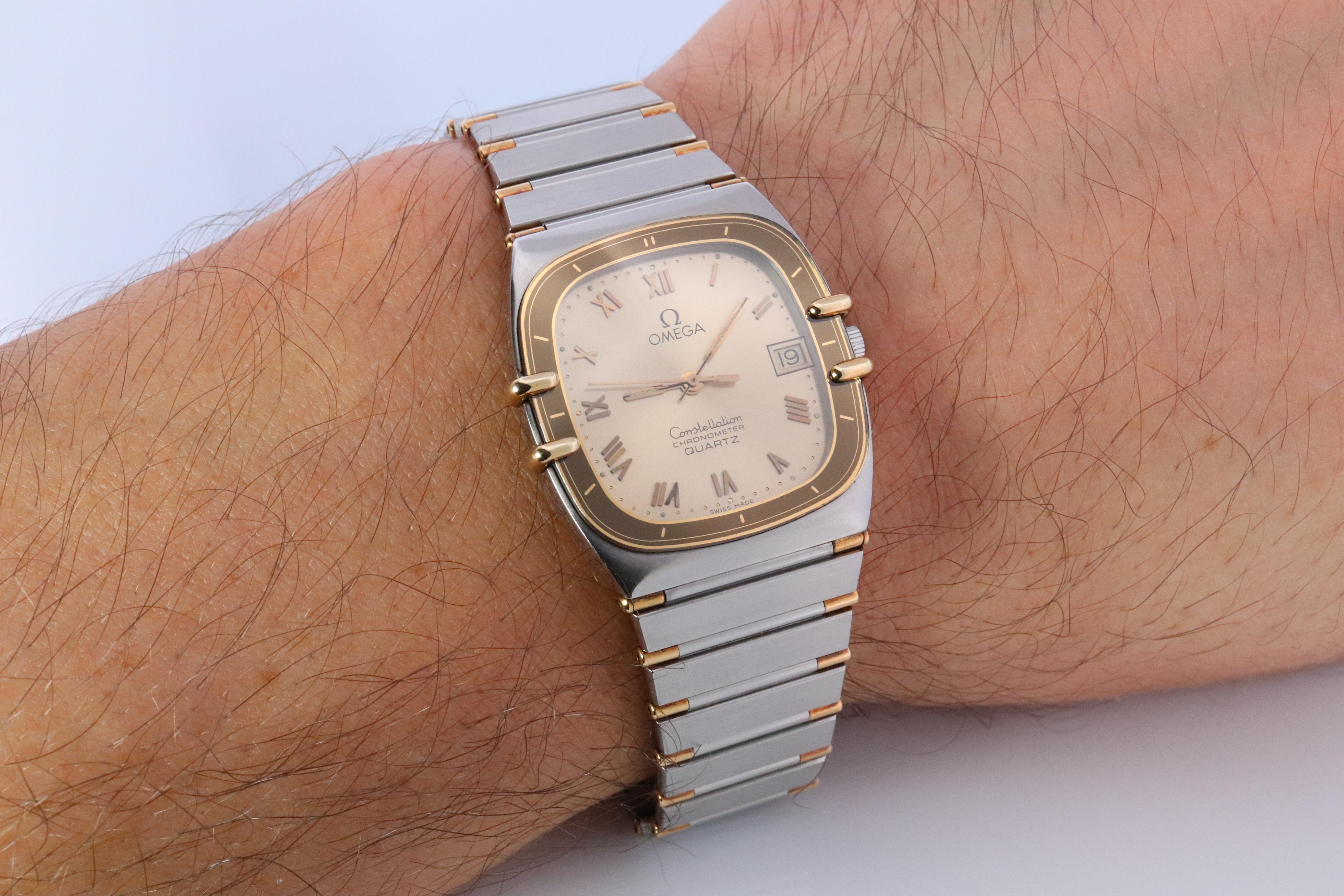 Modern Omega Watch.  Omega Constellation Chronometer Quartz 1431 Date Wristwatch.
