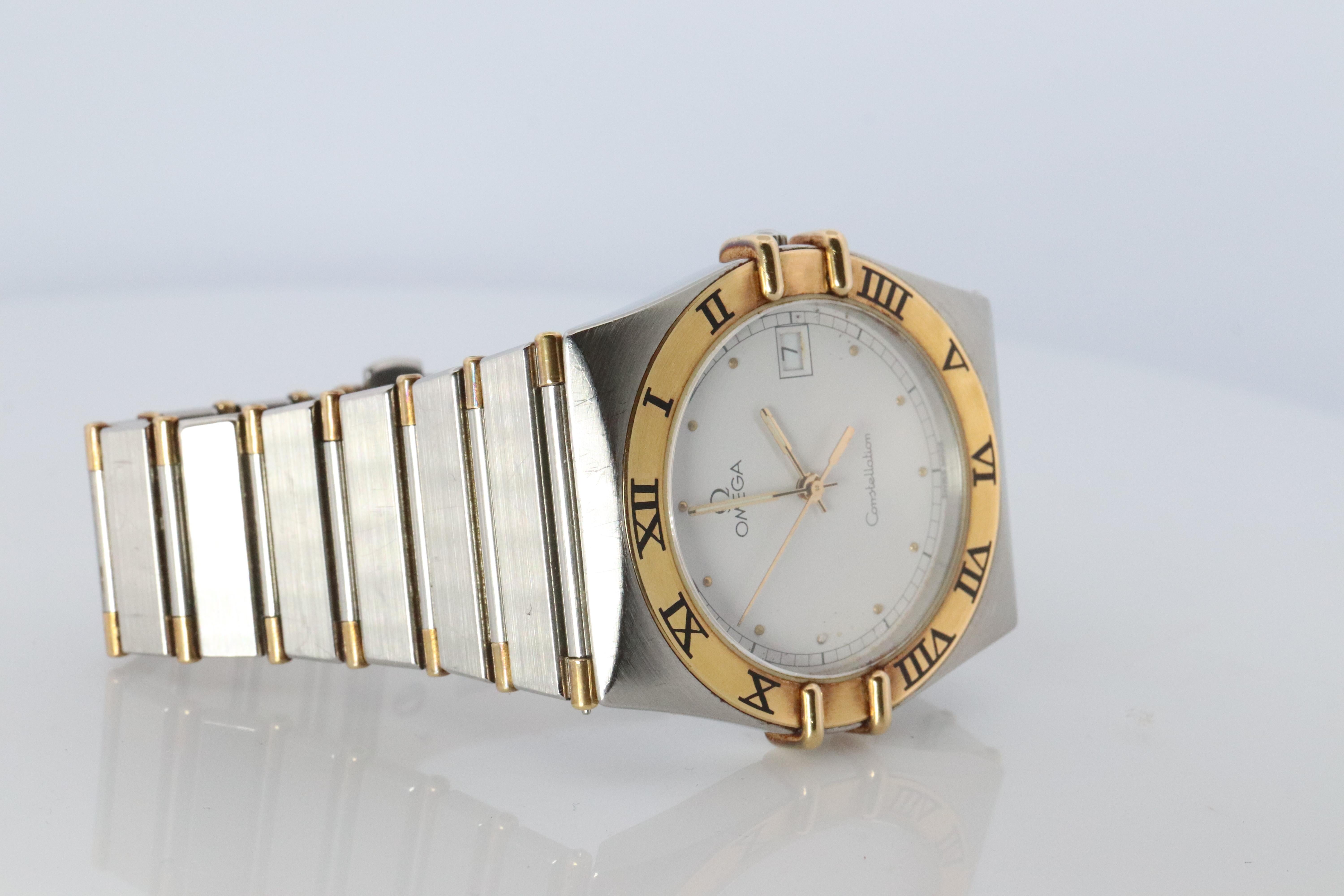 Omega Watch.  Omega Constellation Quartz 1448 Date Wristwatch. In condizioni buone in vendita a Port Charlotte, FL