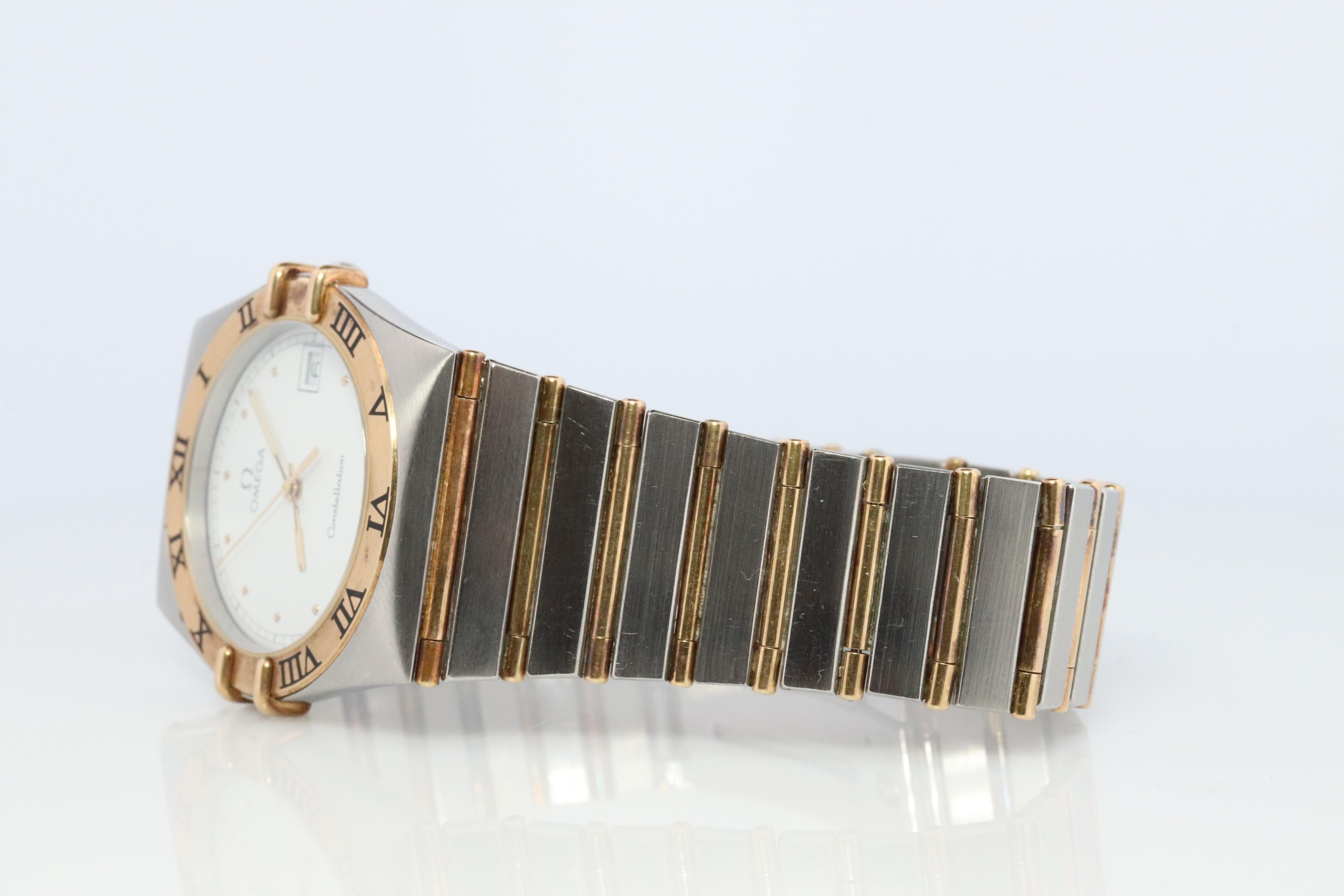 Omega Watch.  Omega Constellation Quartz 1448 Date Wristwatch. 4