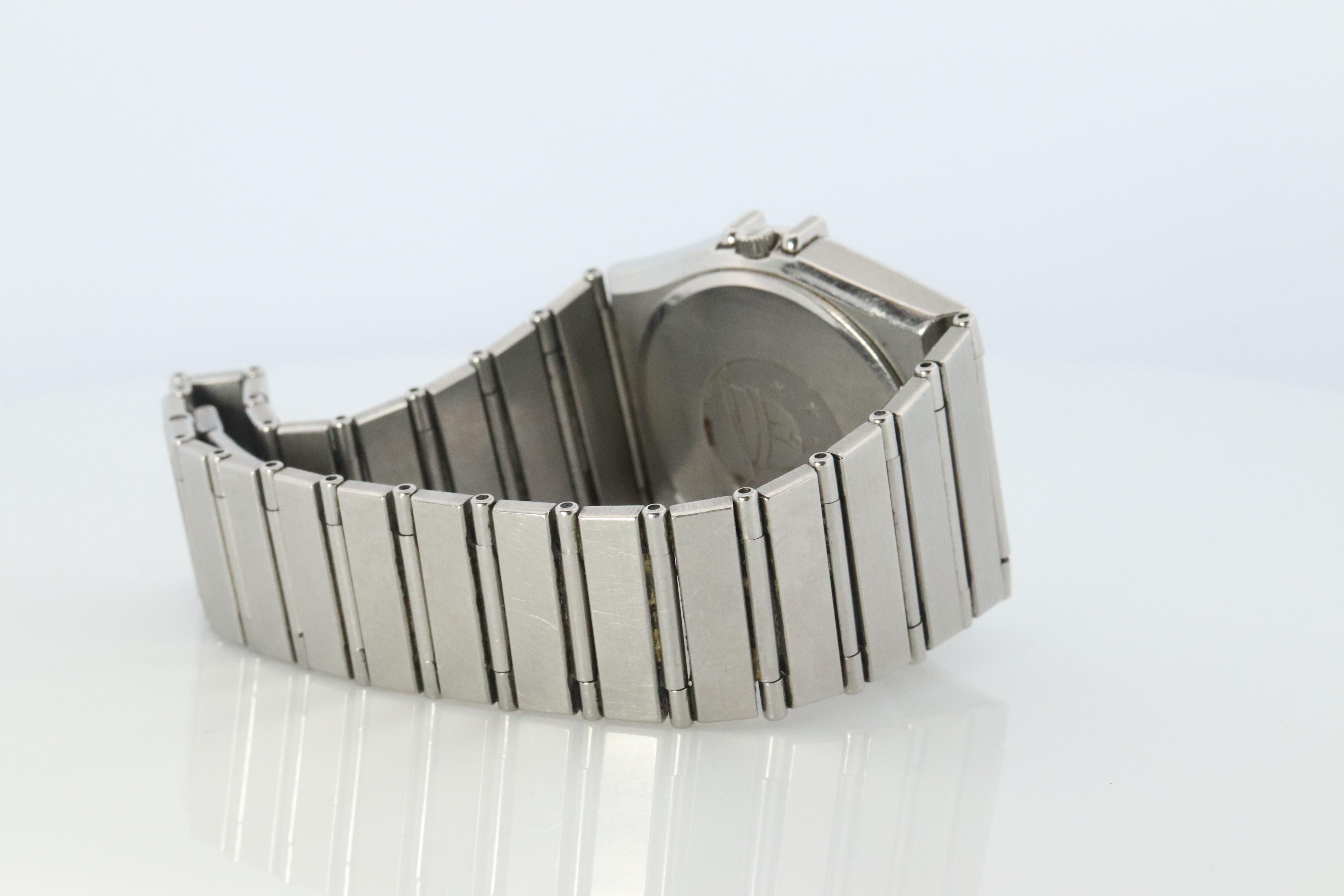 Modern Omega Watch.  Omega Constellation Quartz 1448 Date Wristwatch. Mens Omega For Sale