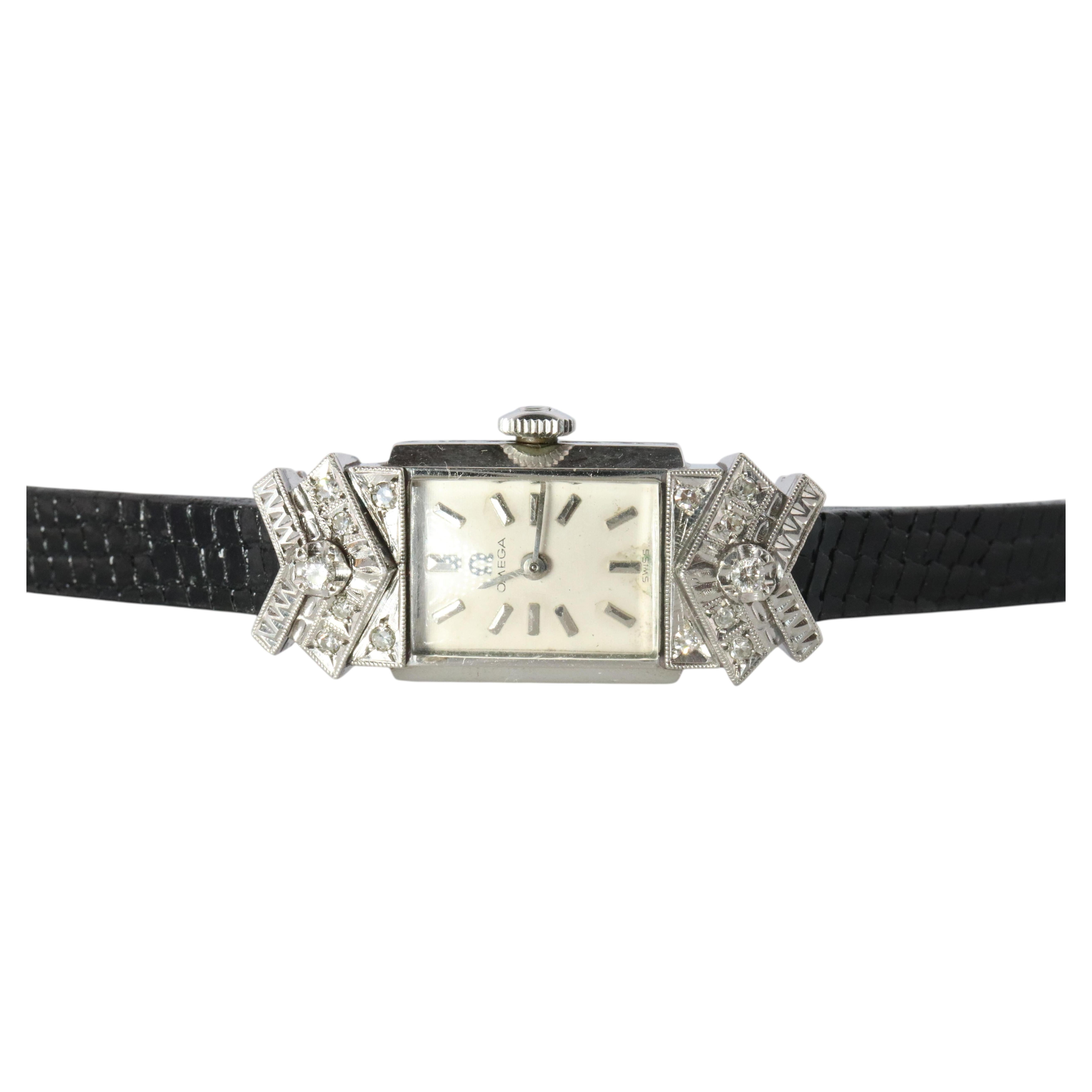 Omega watch. Omega Platinum and Diamond Vintage Ladies wristwatch