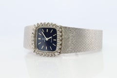 Omega watch  Omega SS Diamond Bezel Vintage Ladies Blue Dial wristwatch