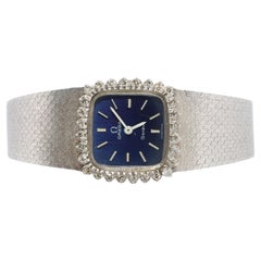 Omega watch  Omega SS Diamond Bezel Vintage Ladies Blue Dial wristwatch