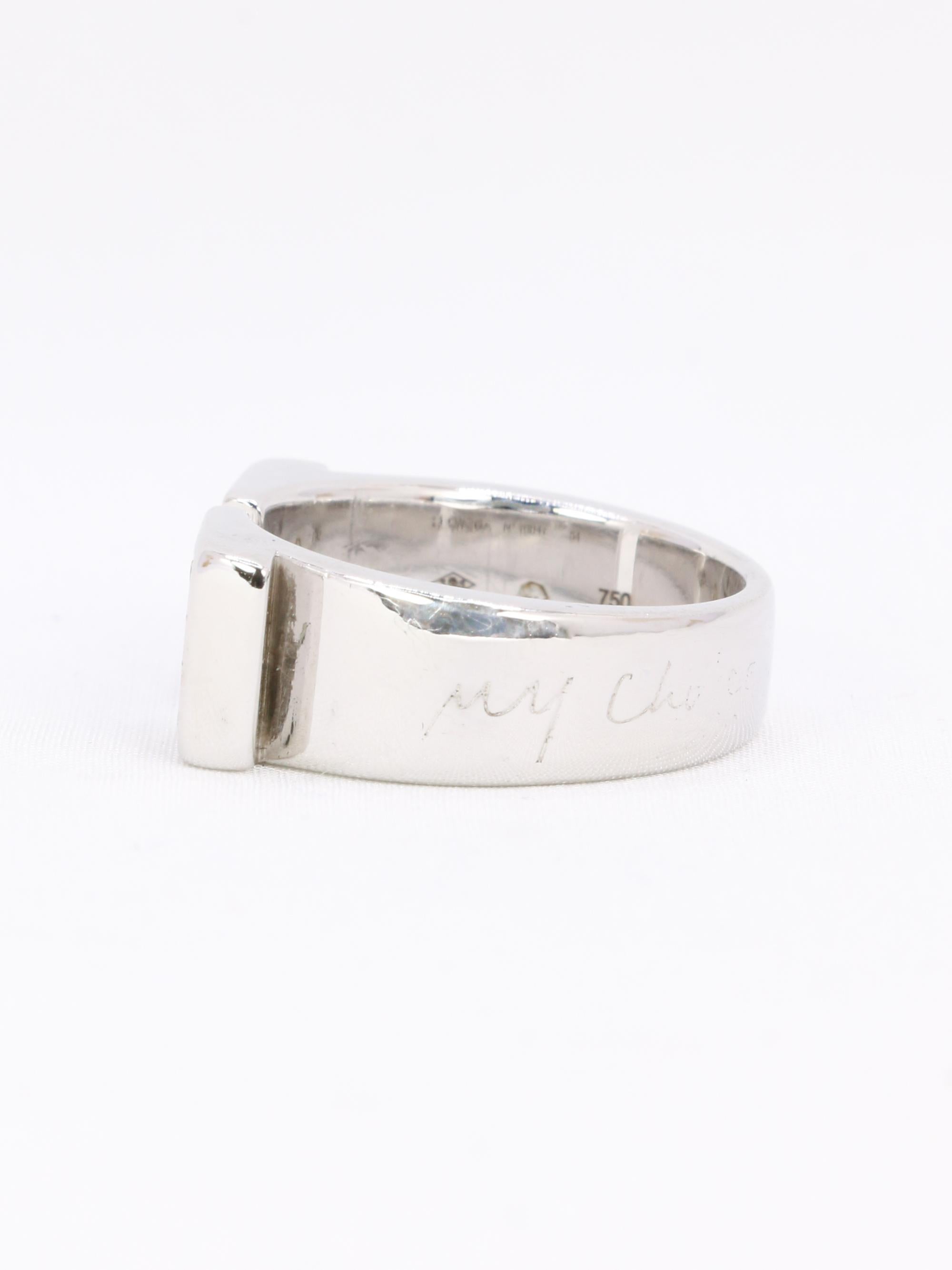 Anillo OMEGA de oro blanco y diamantes en Bueno estado para la venta en PARIS, FR