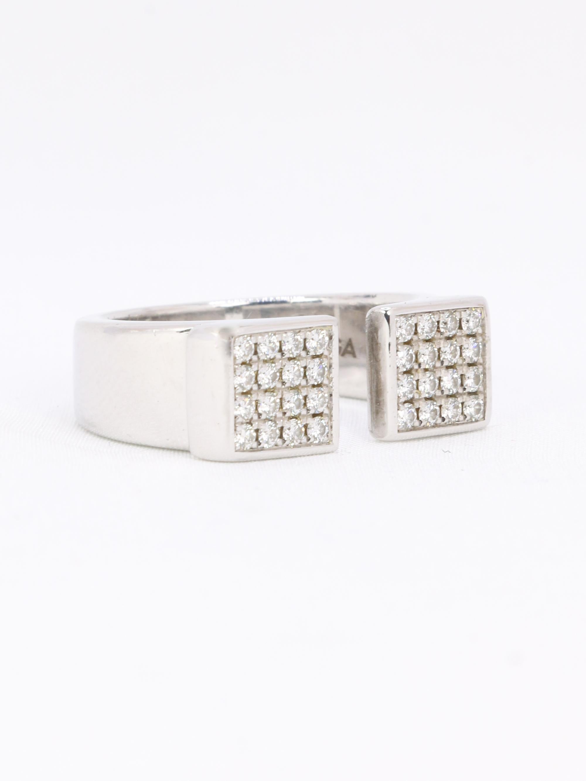 Anillo OMEGA de oro blanco y diamantes en venta 2